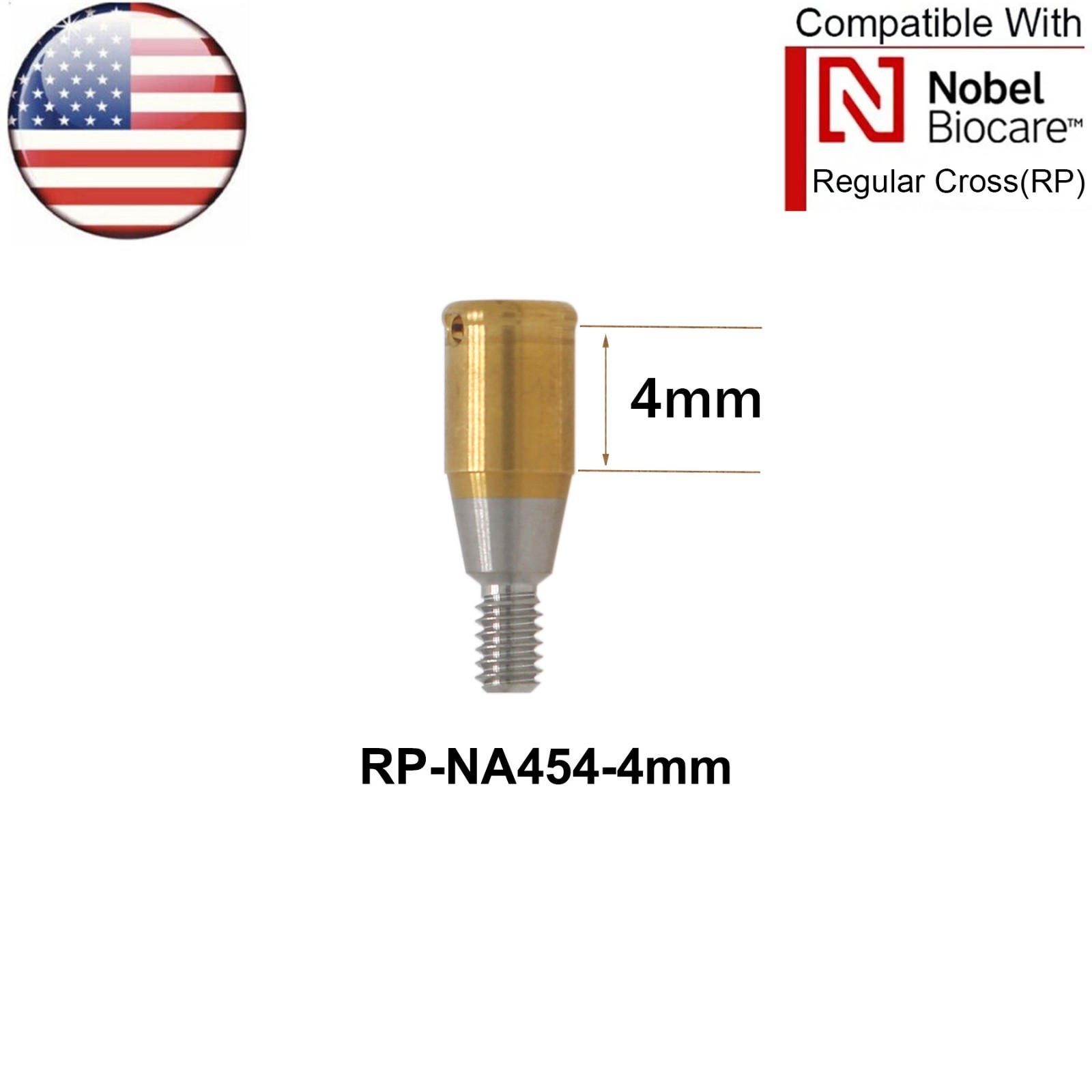 US Dental RP Implant Locator Abutment For Nobel Biocare Active AH=1/2/3/4/5.0mm