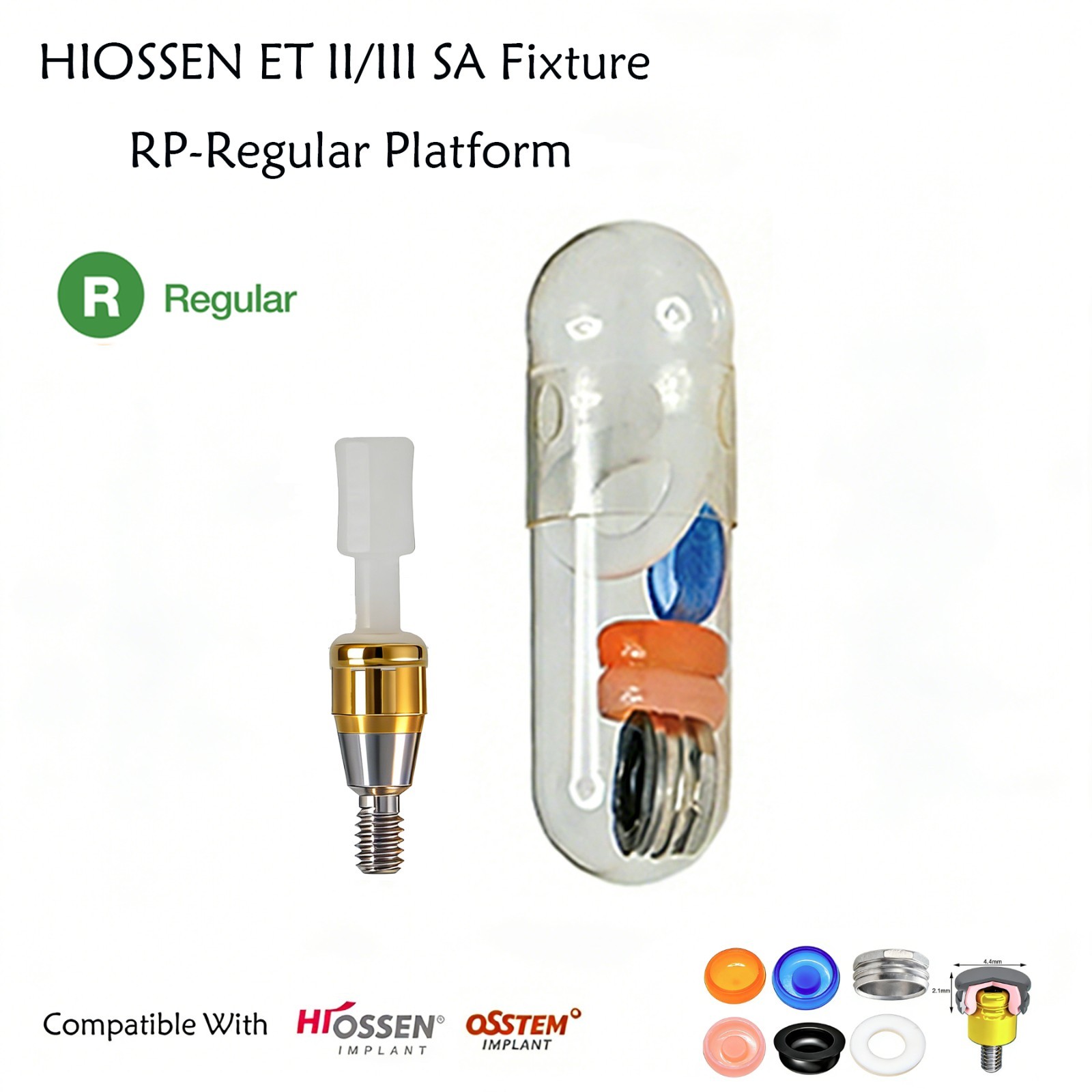 Hiossen Implant System Dental Locator Titanium Abutment Set Regular 1-7.0mm GH