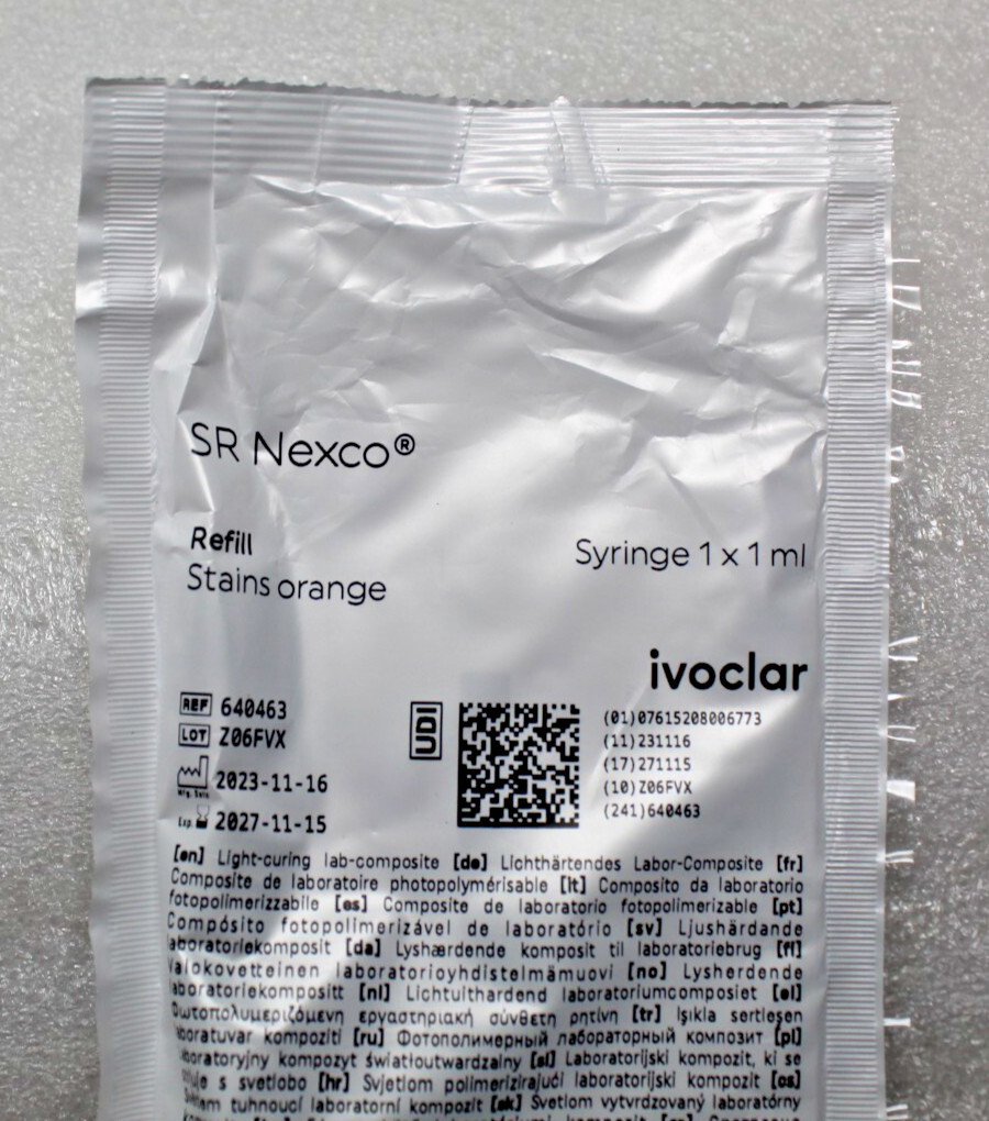 NEW Ivoclar Vivadent SR Nexco 1 X 1 ml Stains ORANGE Refill 640463