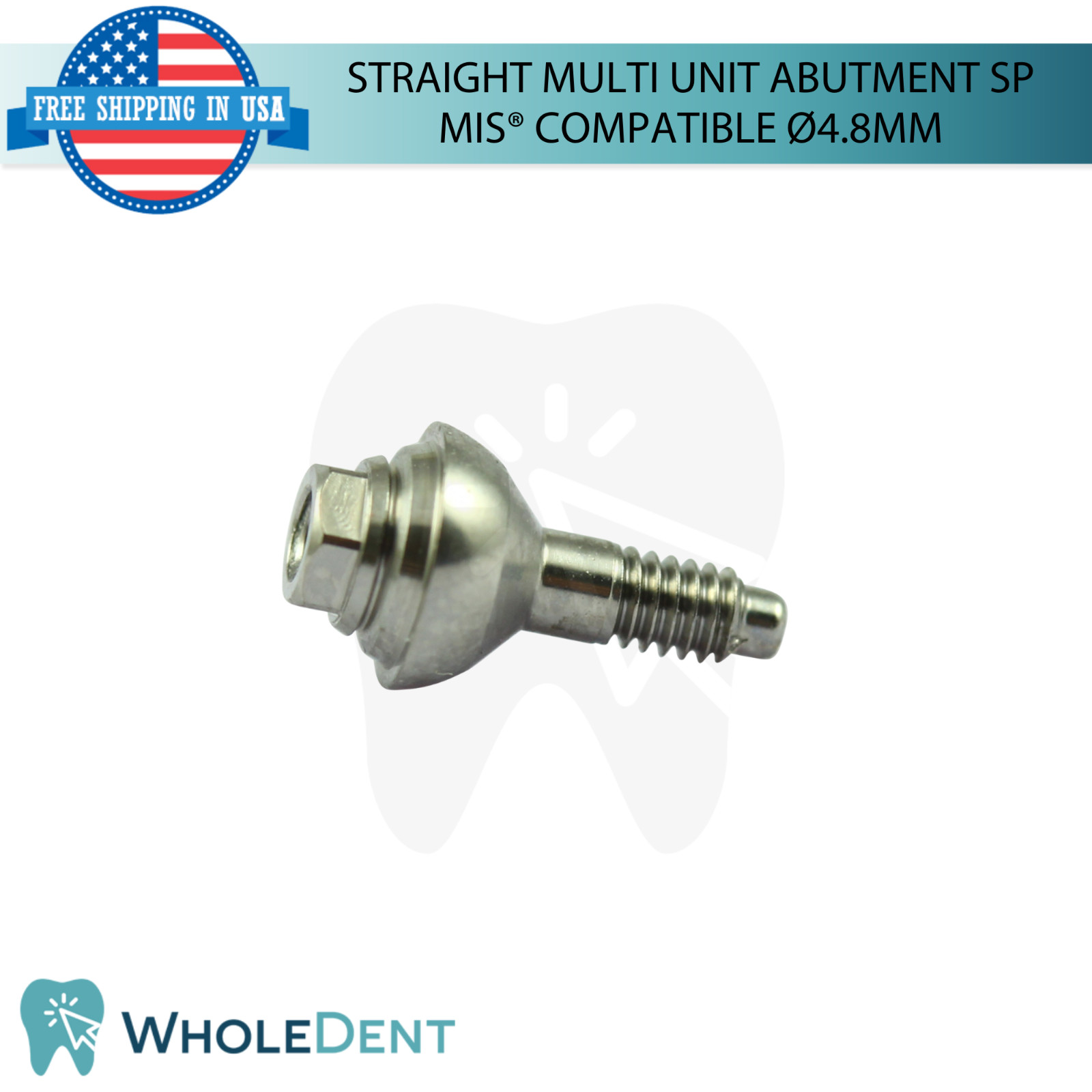 5X Straight Multi Unit Prosthetic SP Ø4.8mm Compatible with MIS® Seven Int Hex