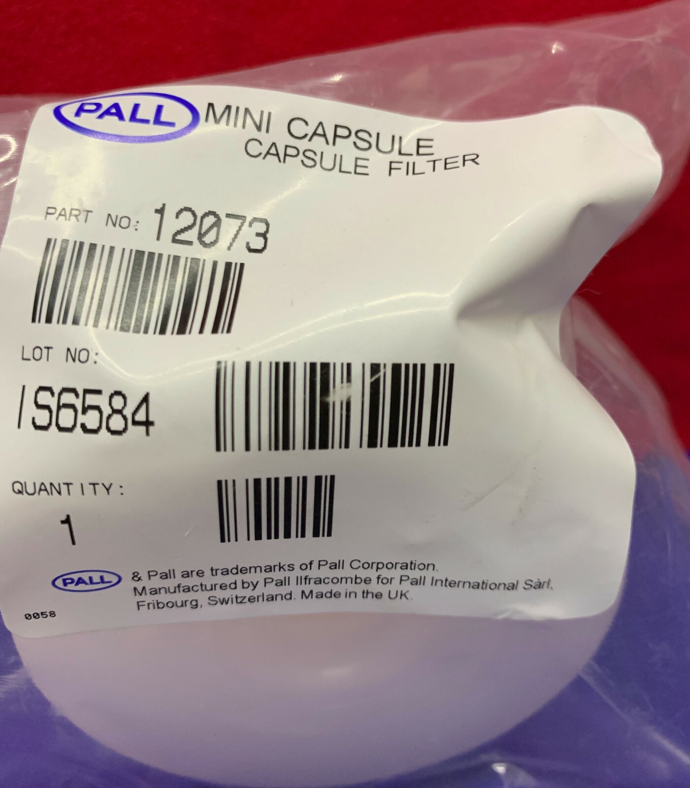 QTY 3 – PALL LIFE SCIENCES 12073 MINI PROFILE CAPSULE FILTERS
