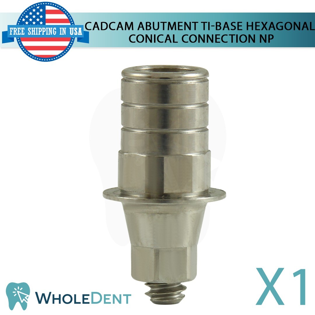 1x Dental Rotational Ti-Base CAD/CAM Narrow Platform NP Int Hex 2.25mm