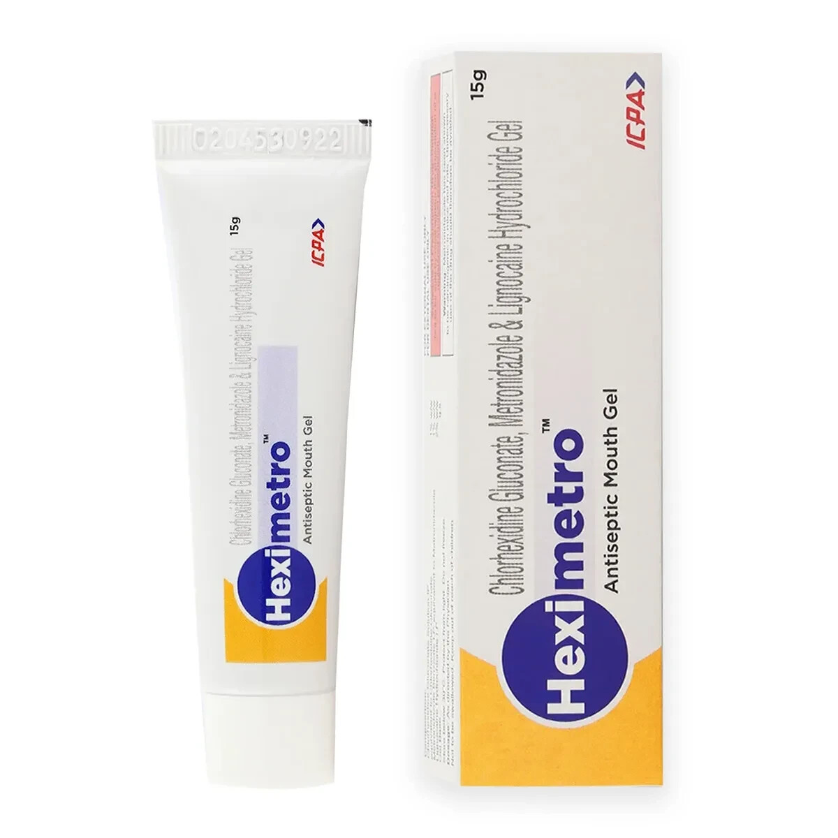 6 x Dental HexiMetro Antiseptic Triple Action Mouth Gel 15gm Tube by ICPA