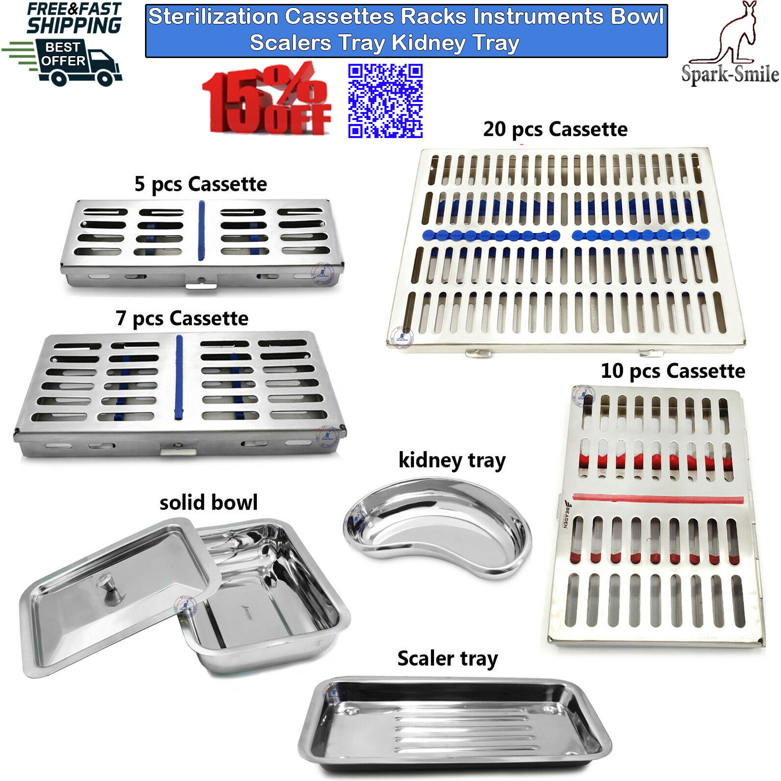 Sterilization Cassette Racks Instruments Bowl Solid Kidney Bowl Scaler Tray Kits