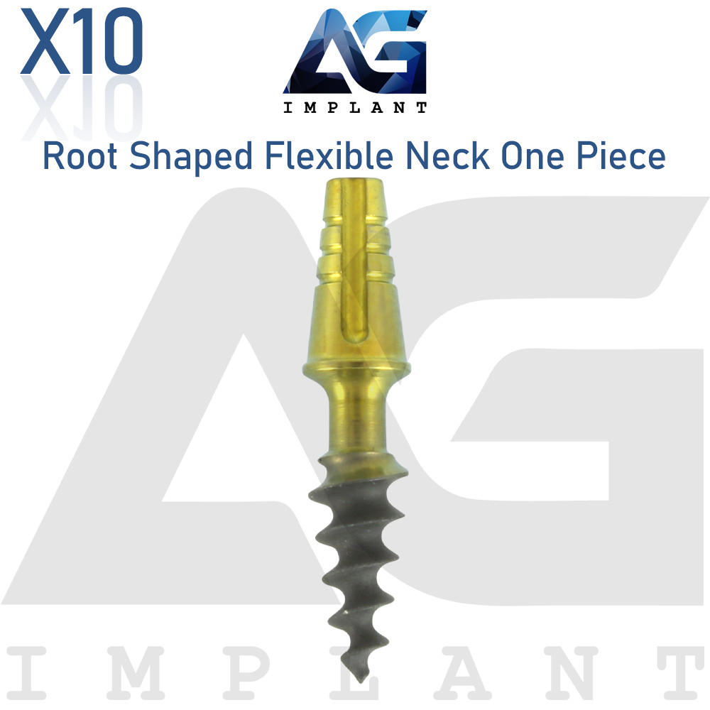 10 Root Shaped Flexible Neck One Piece Fixture System Titanium RBM surface