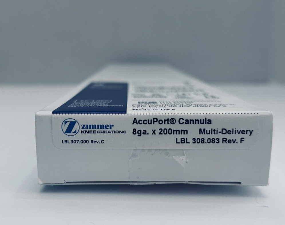 Zimmer AccuPort Cannula 8Ga x 200mm Multi- Delivery REF 308.083 Exp 2027