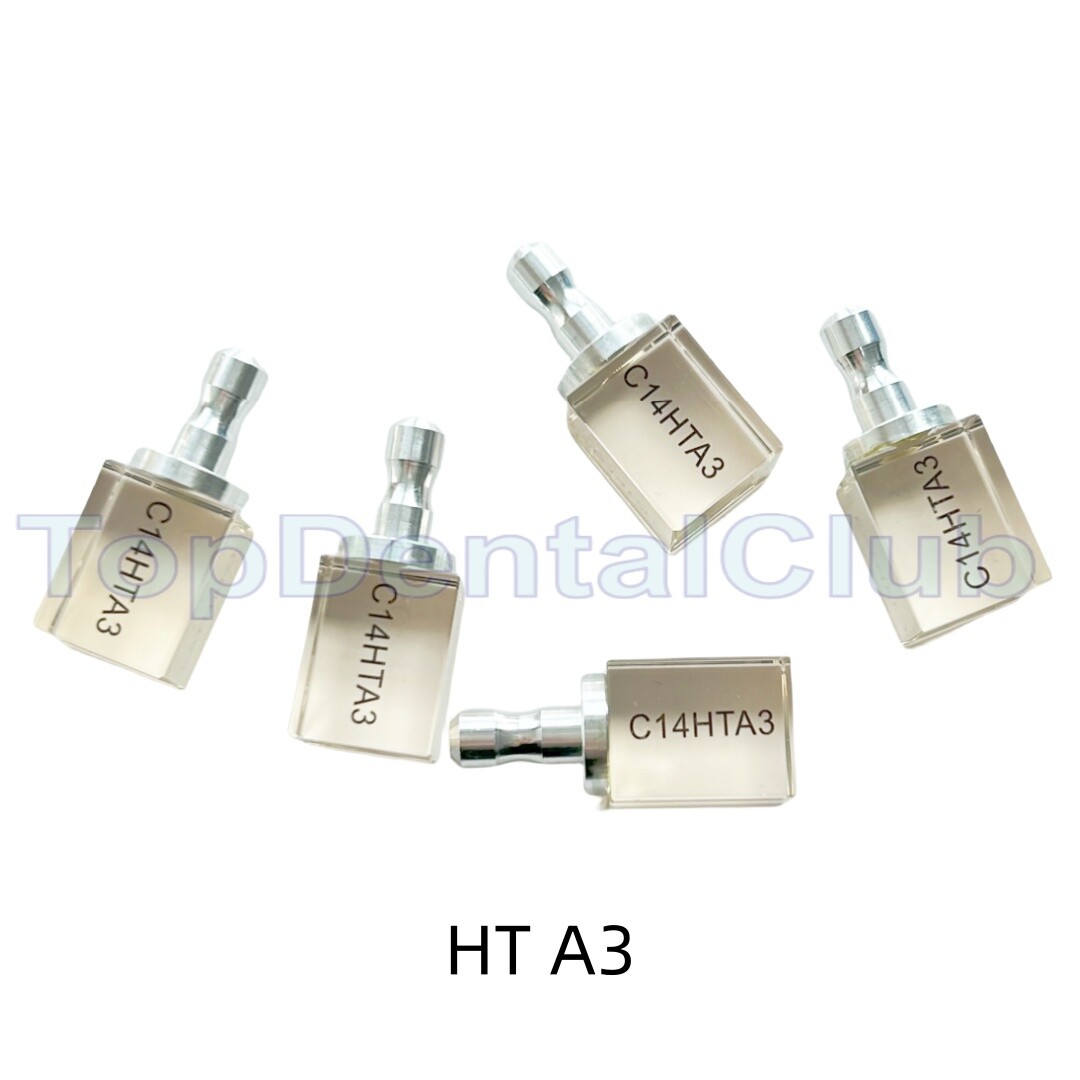 C14 HTA3 Dental Crystal Blocks Glass Ceramic Zirconia Reinforced CEREC Block CAD