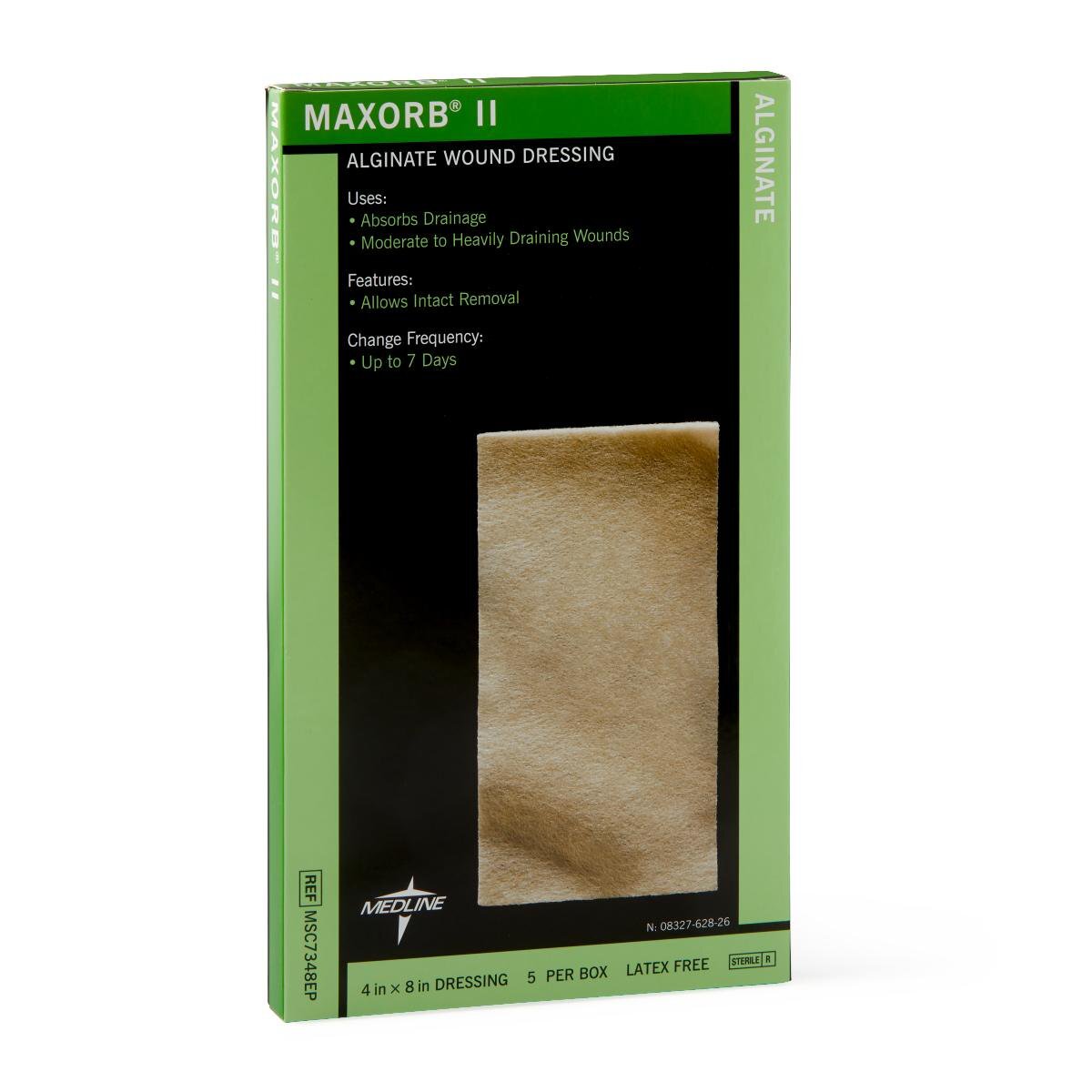 Medline Maxorb II Alginate Dressings 4″ x 8″ Box of 5- MSC7348EPZ