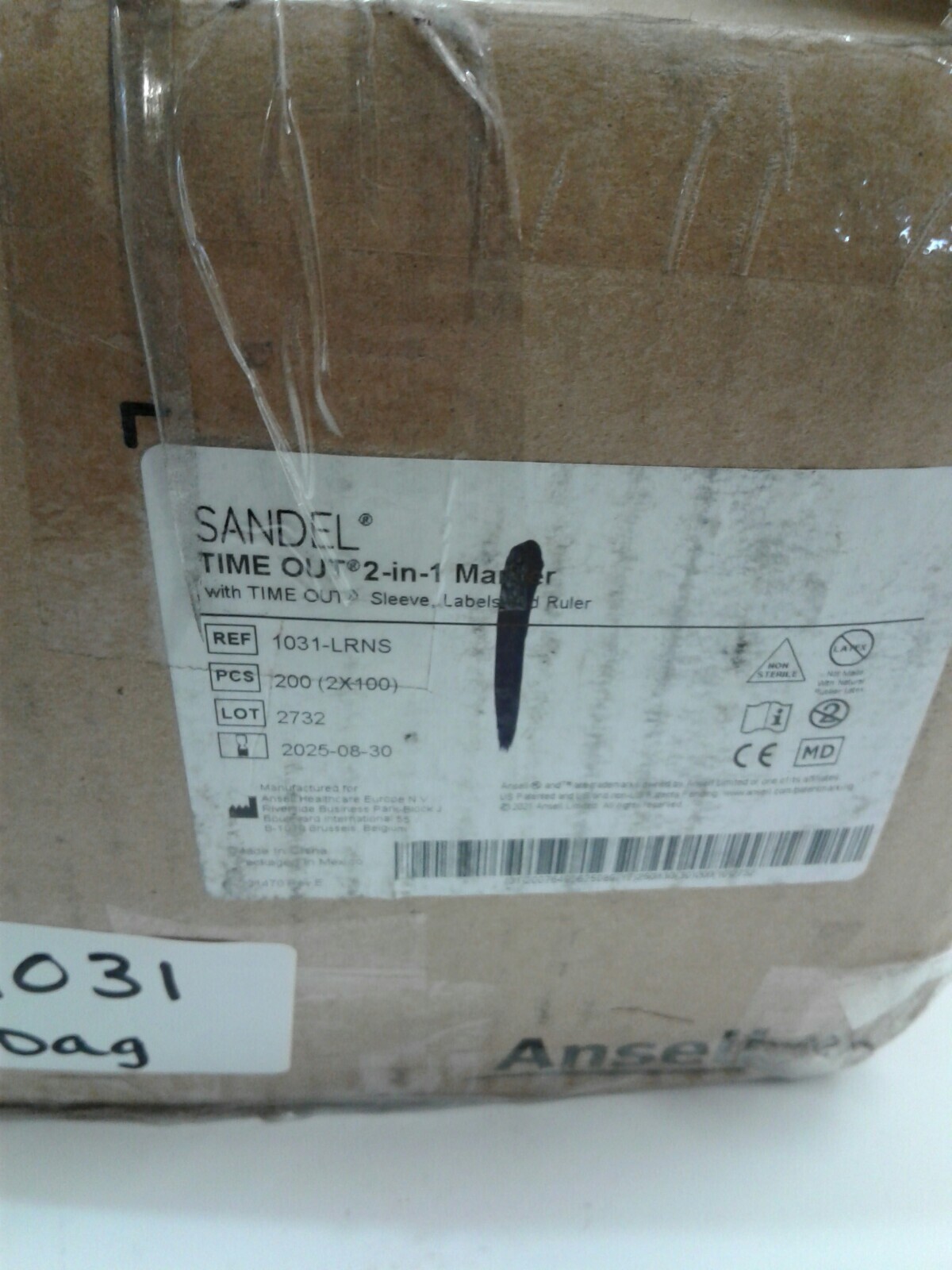Sandel 1031-LRNS Time Out 2-In-1 Marker W/Time Out Sleeve Labels & Ruler 100 Pcs
