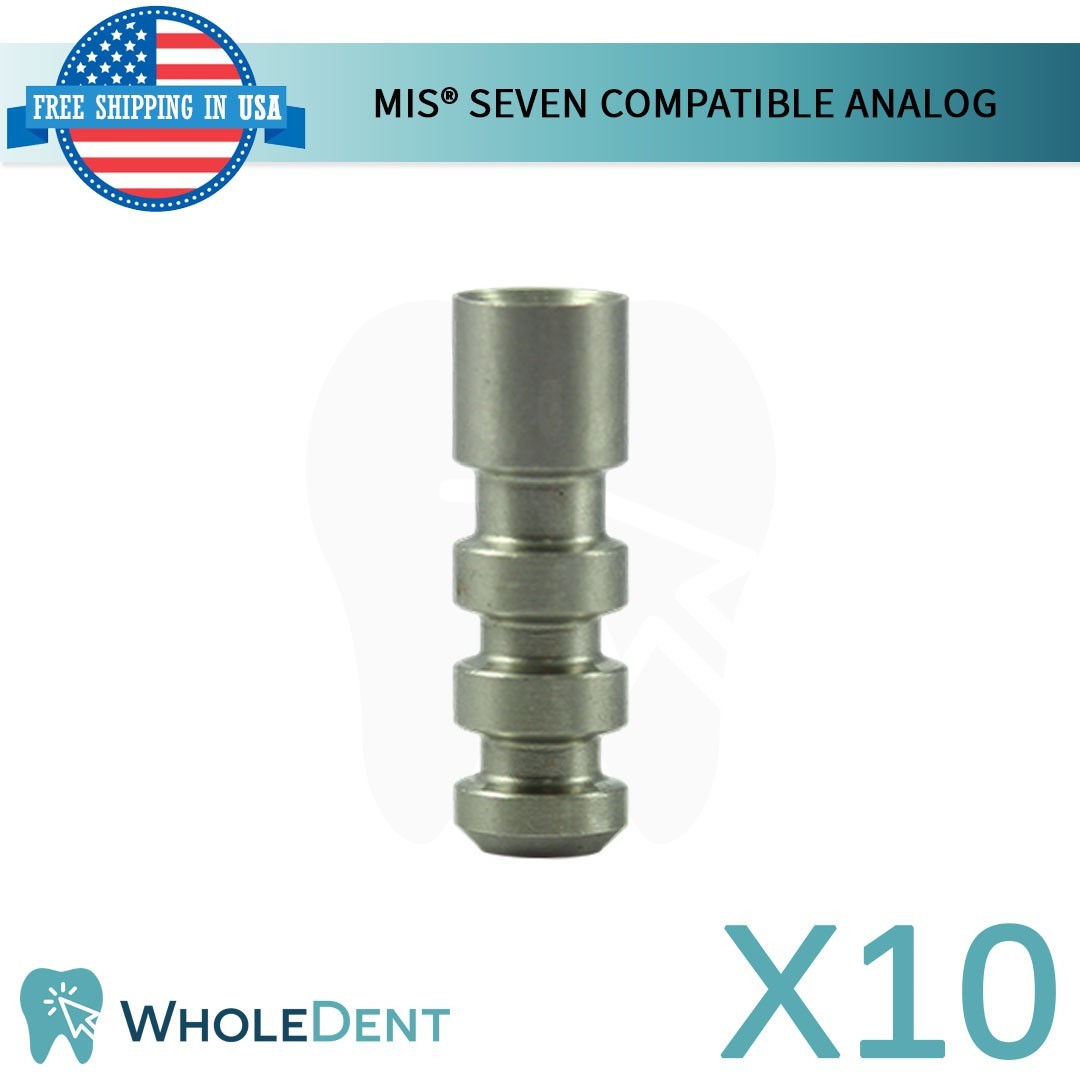 10X Dental Fixture MIS® Seven Ø3.75mm Stainless Steel Int Hex Compatible Analog