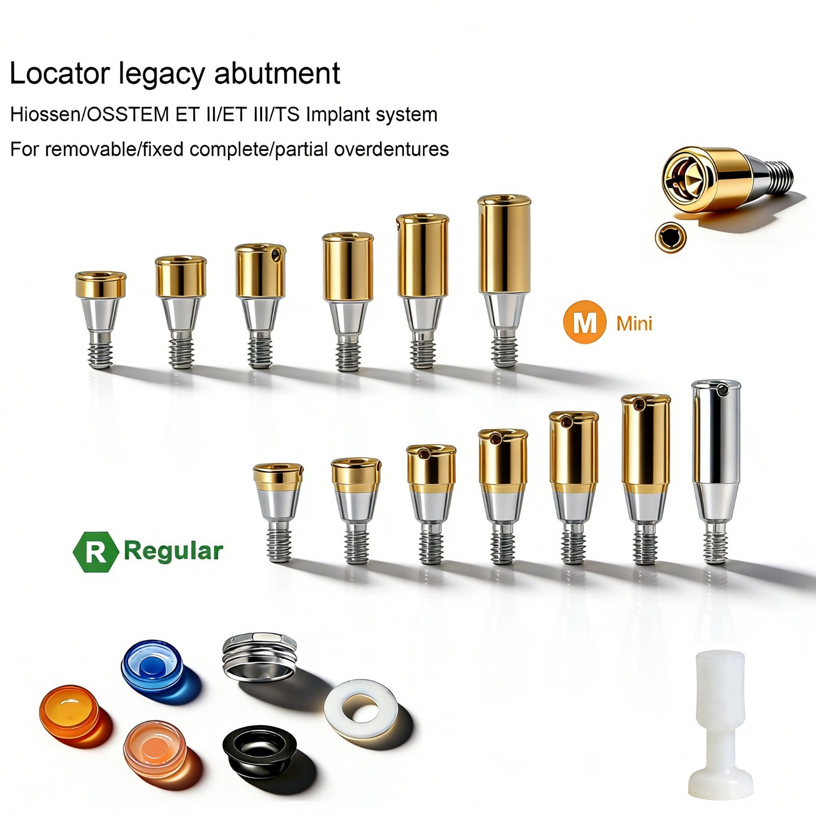 Hiossen ET Mini/Regular Platform Compatible ZEST Locator system Legacy Abutment
