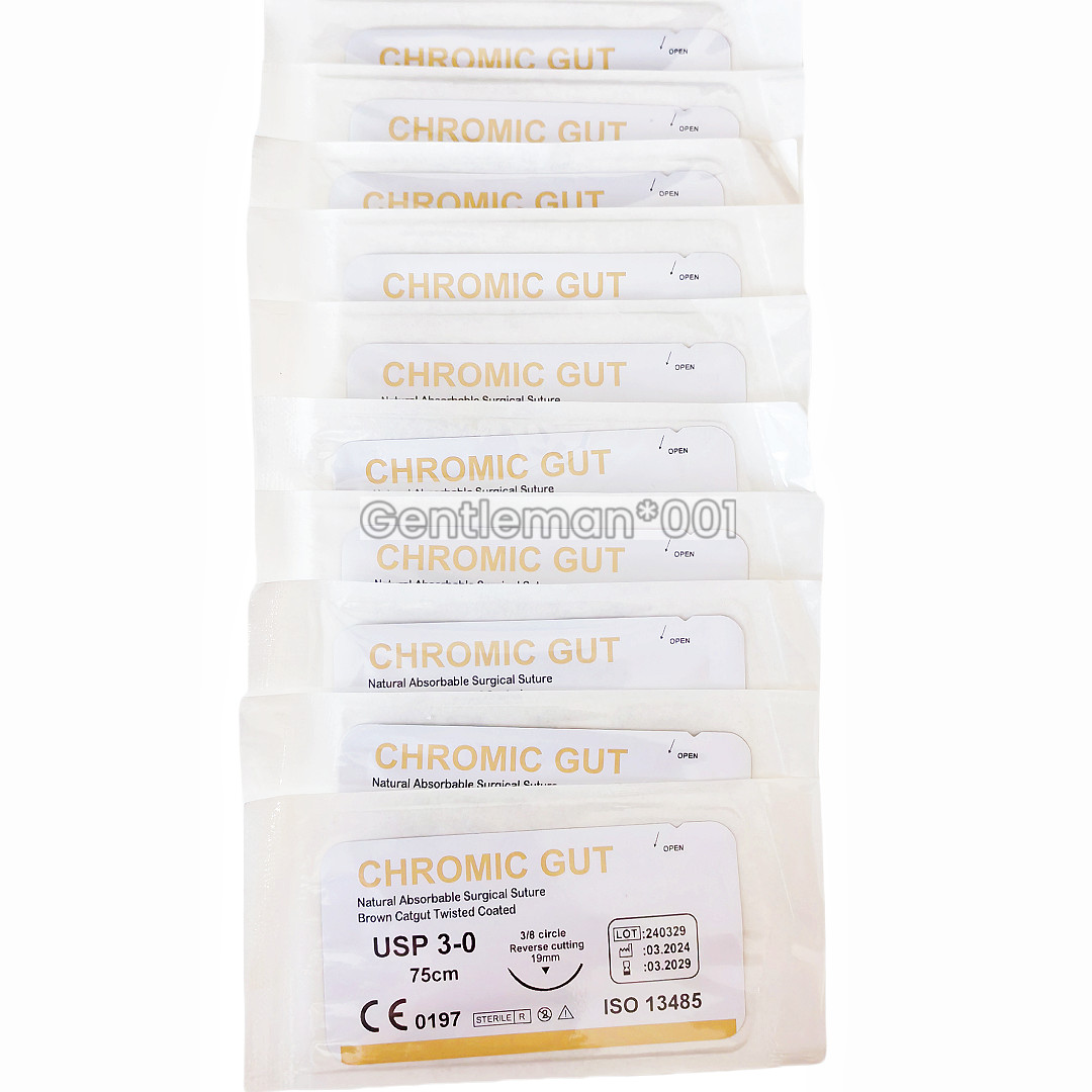 Absorbable Dental Surgical Sutures Chromic Gut Natural Needled Traning Reverse