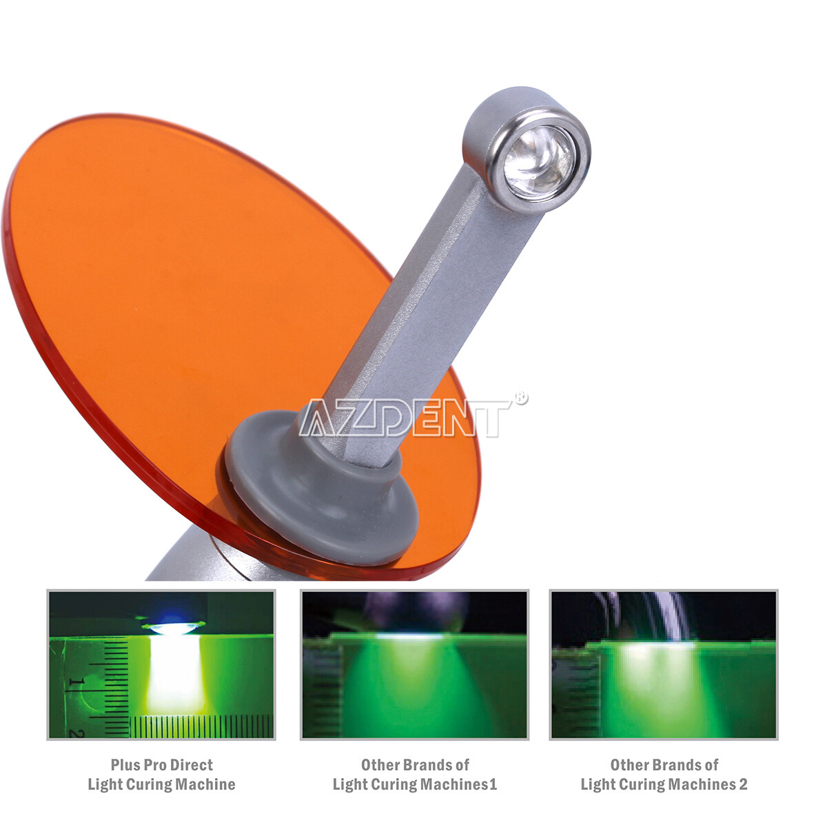 AZDENT Dental Wireless LED Curing Light Lamp 1 Sec Curing Wide Spectrum 1800mw