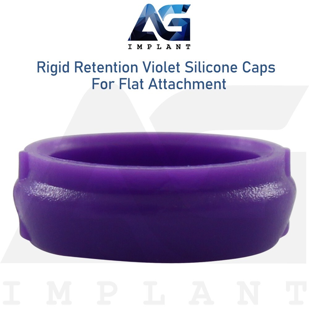 10 Rigid Silicone Caps For Flat Attachment Prosthetic System Dental Overdenture