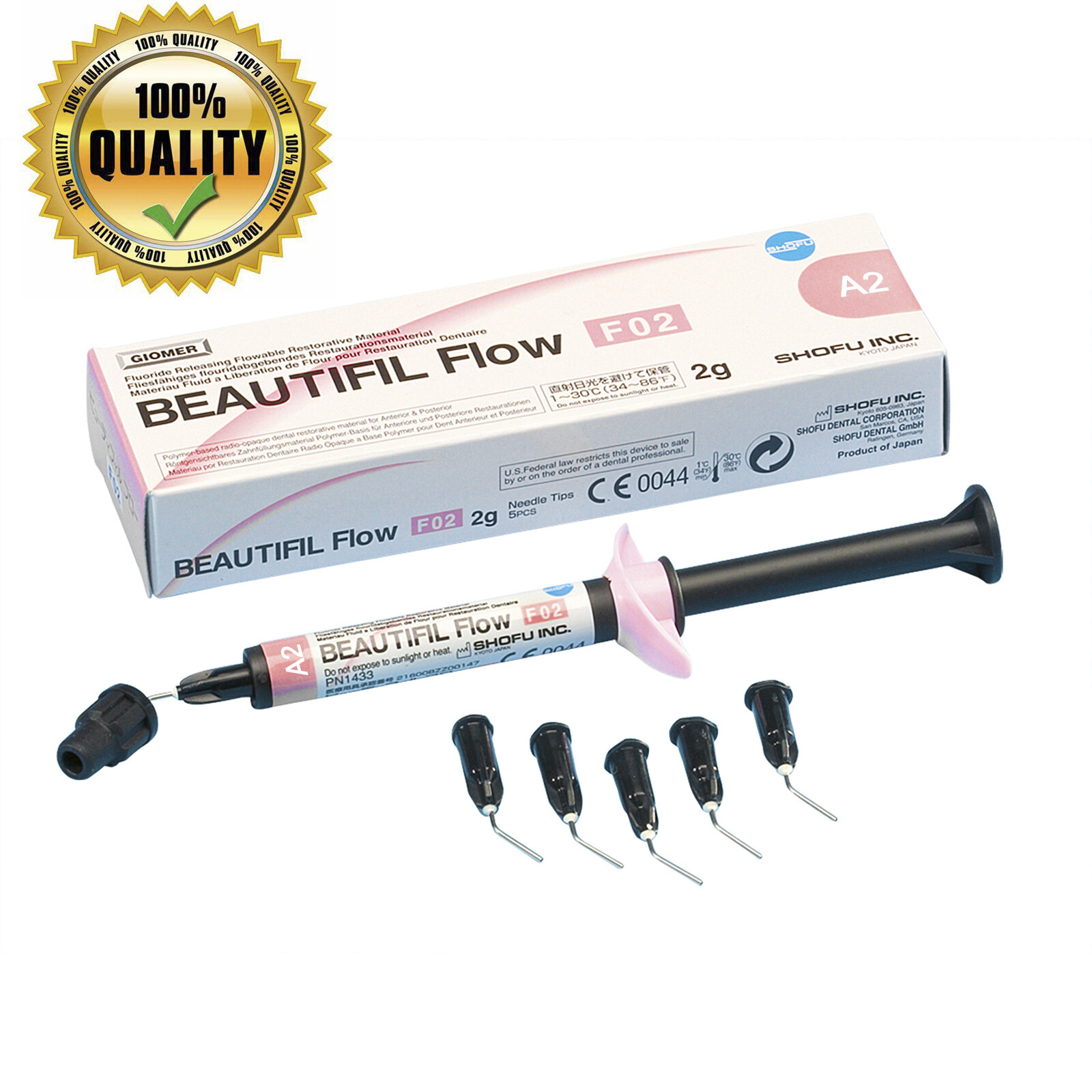 Shofu Beautifil Flow 2gm FO2 Dental Fluoride Flowable Composite All Shades