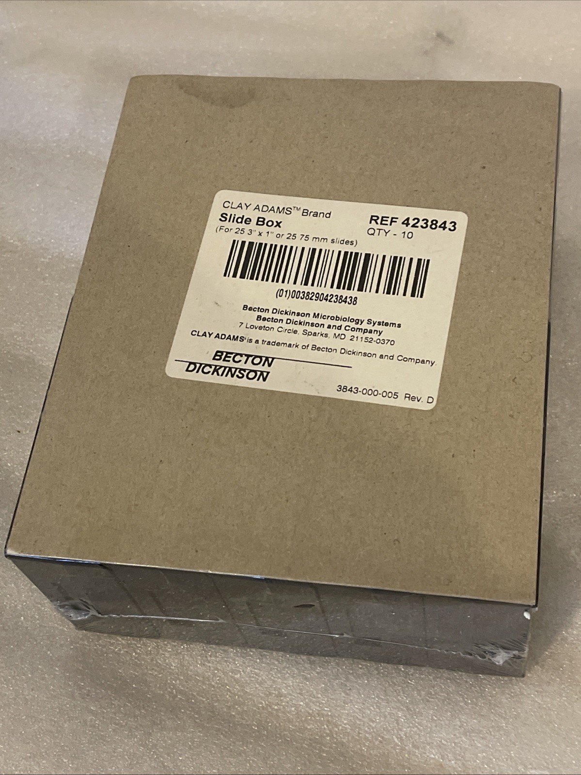 BECTON DICKINSON CLAY ADAMS BRAND SLIDE BOX REF 423843 Qty 10