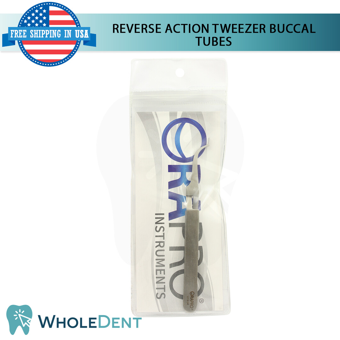 0rthodontic Dental Tweezers For Buccal Tubes Reverse Action Self Holding Tool