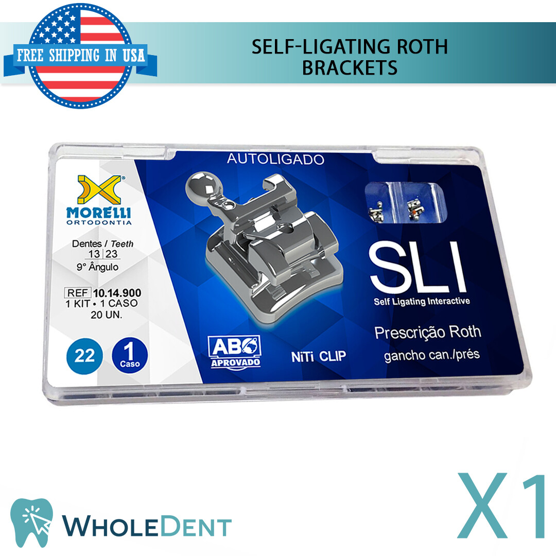 Orthodontic Dental SLI Self Ligating Brackets Braces Kit Roth Morelli 20pcs