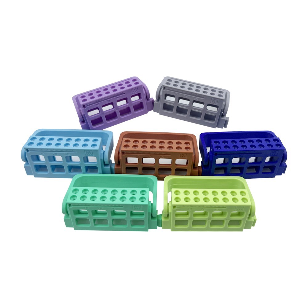 Dental Bur Endo Files Block Holder Stand Disinfection Box 16 Holes Autoclave