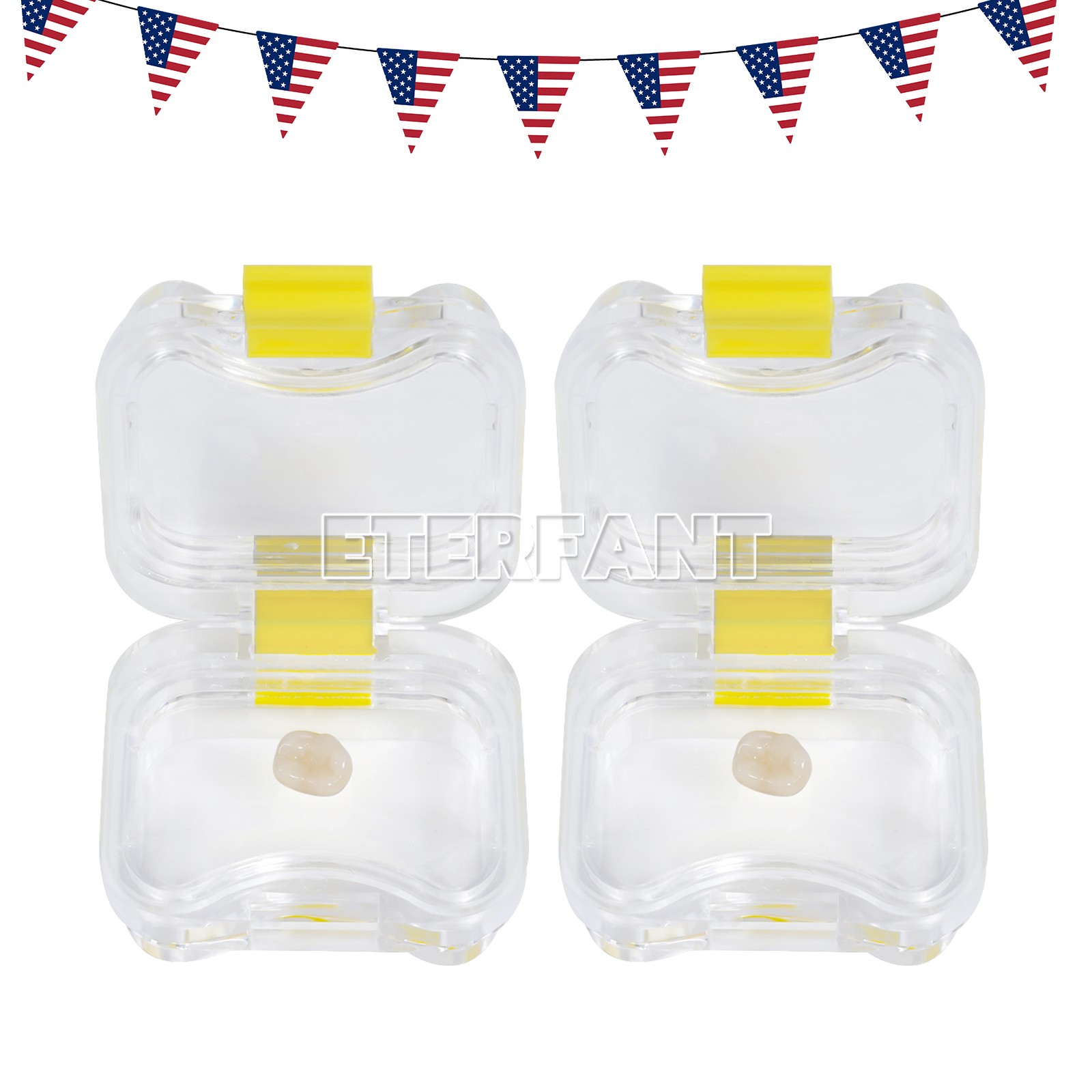 ETERFANT 500pcs Dental Bridge and Crown Pillow Box with Membrane Latch Storage