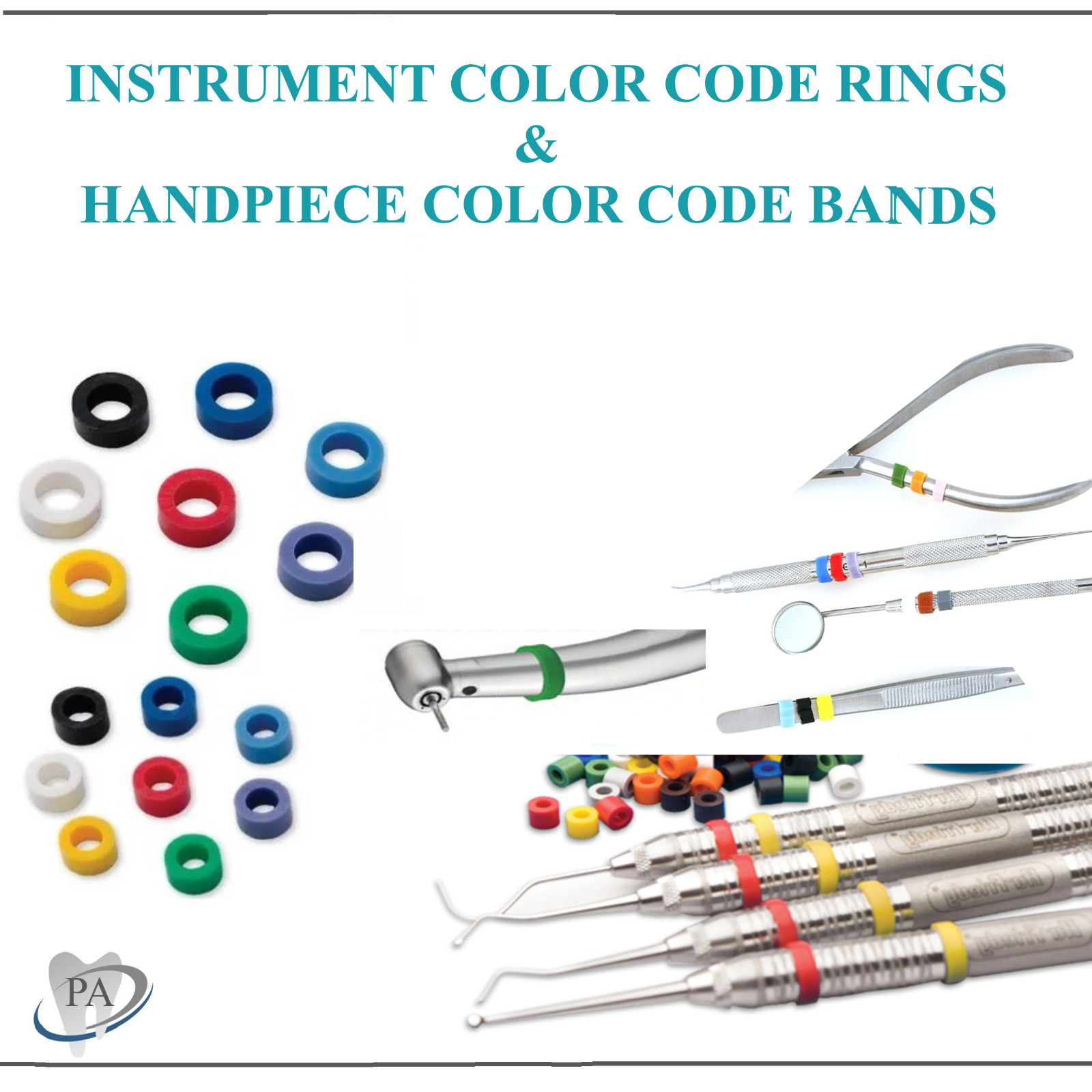 Dental Instrument Silicone Color Code Rings Small(60pc)/Large(60pc) Autoclavable