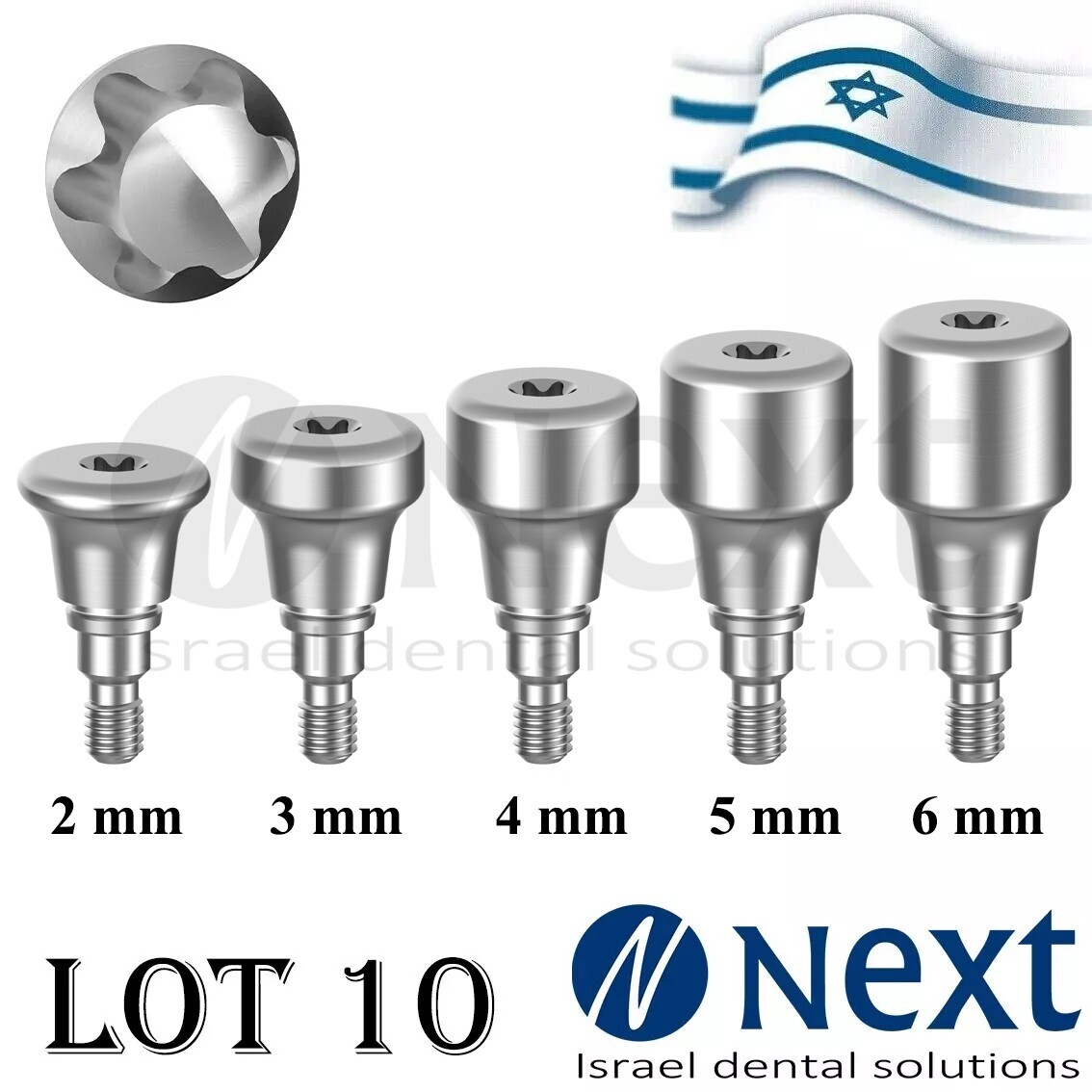 Lot x 10 Healing cap abutment Straumann BLX conical compatible 2-6 mm