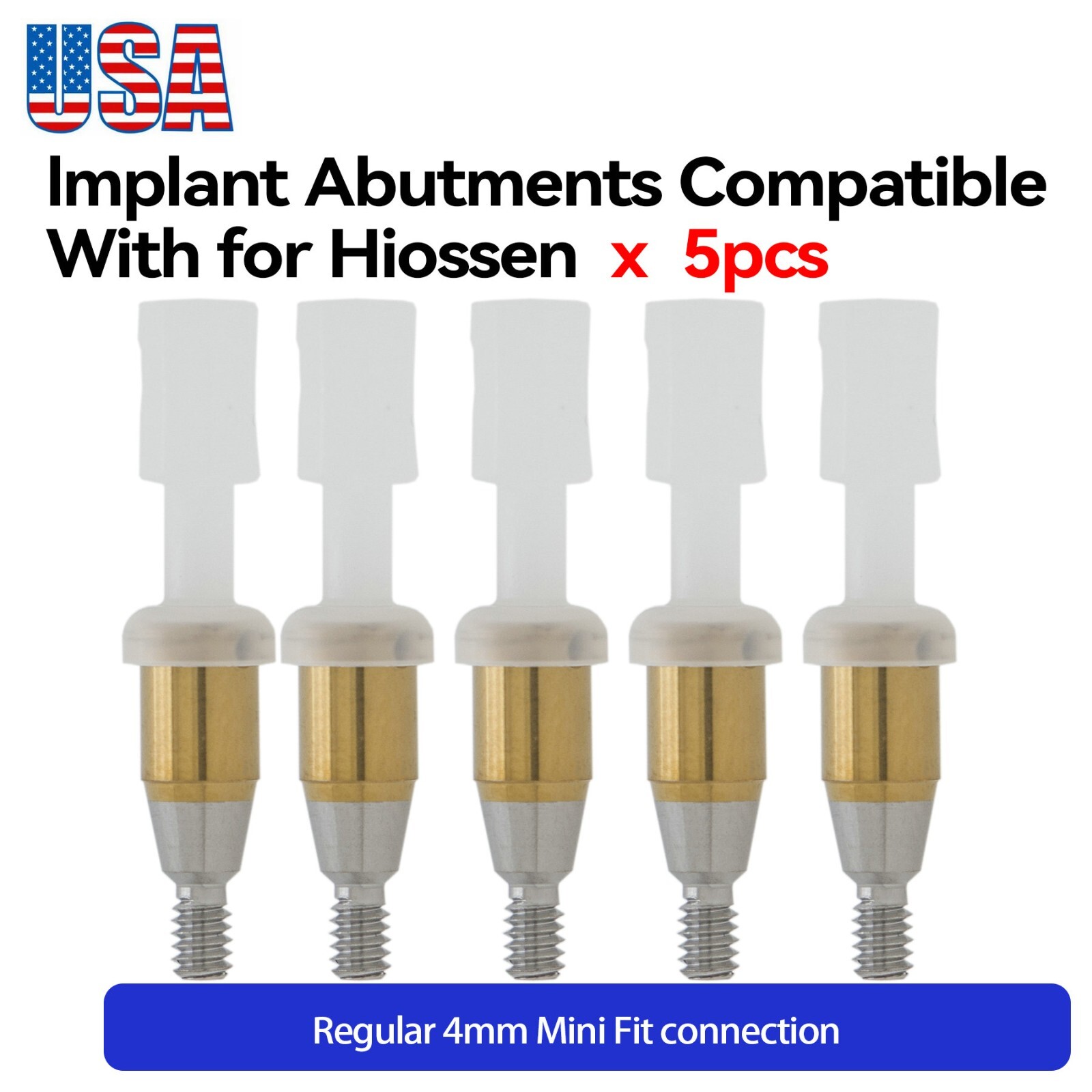 US 5PCS Dental Regular 4mm Locator Attachment Fits HIOSSEN ET II/III SA Fixture
