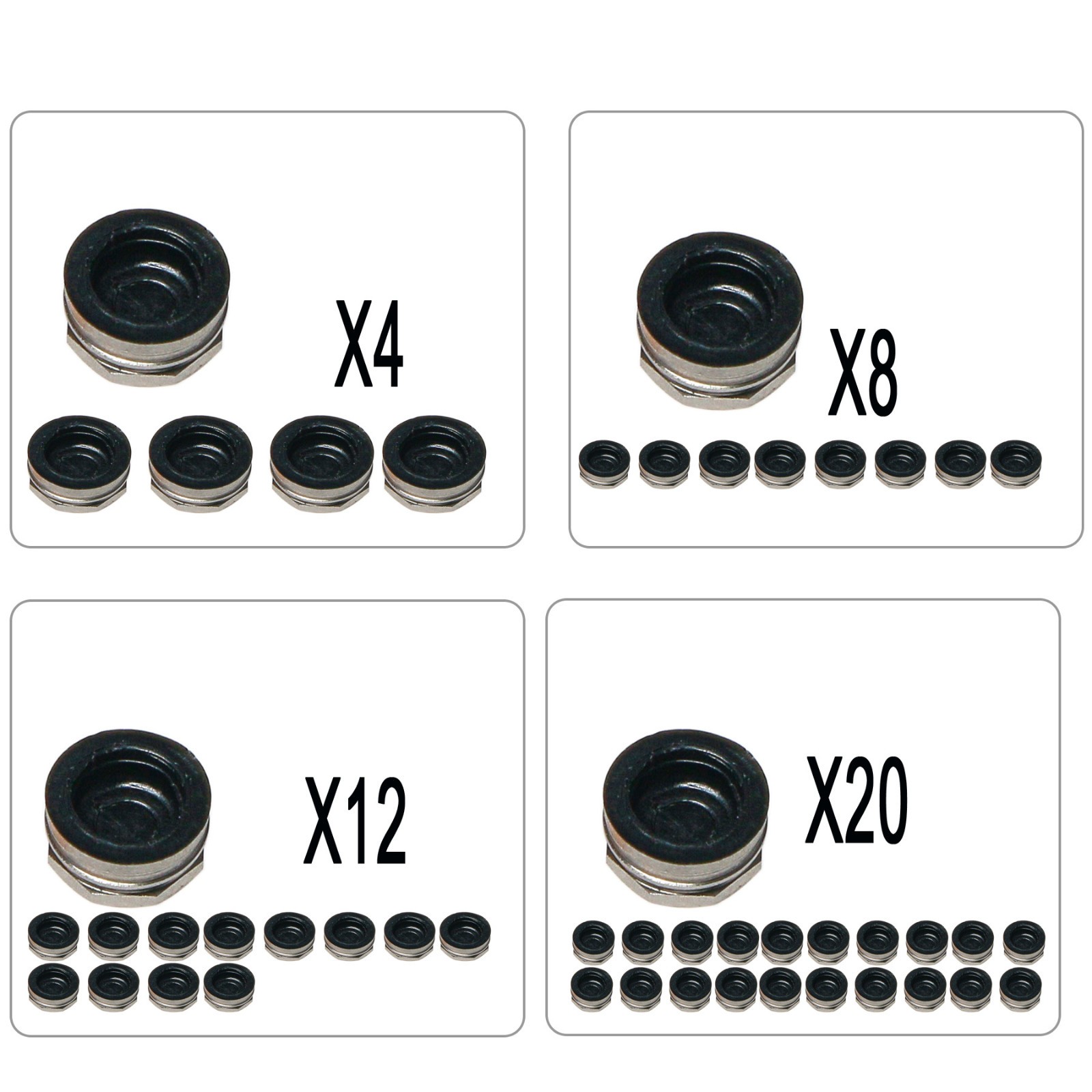US Dental Overdenture Retention Black Caps Metal Housing fits Locator Abutments