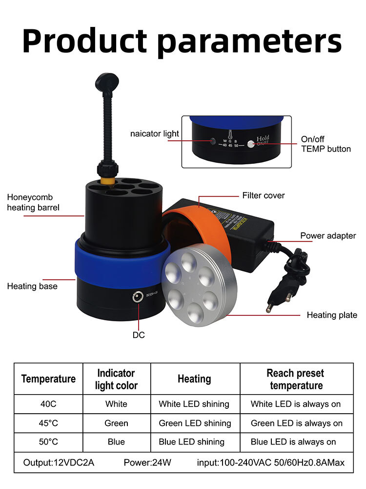 24W Dental Composite Resin Heater Material Soften Warmer Heating 40/45/50℃ JR08