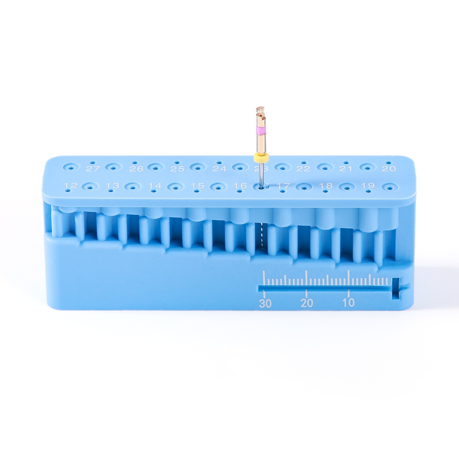 JMU Dental Endodontic Block File & Bur Holder With Measuring Ruler Autoclavable