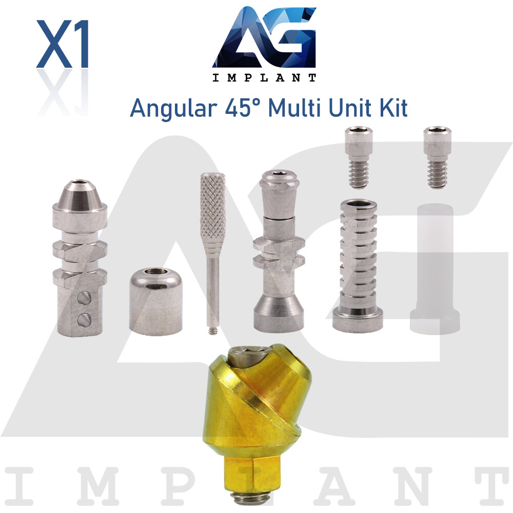 Angular 45° Multi Unit 1.6 Prosthetic Full Kit Internal Hex With Screw