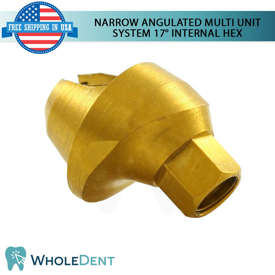 1x Narrow Angulated Abutment Multi Unit 1.6mm System 17° Internal Hex