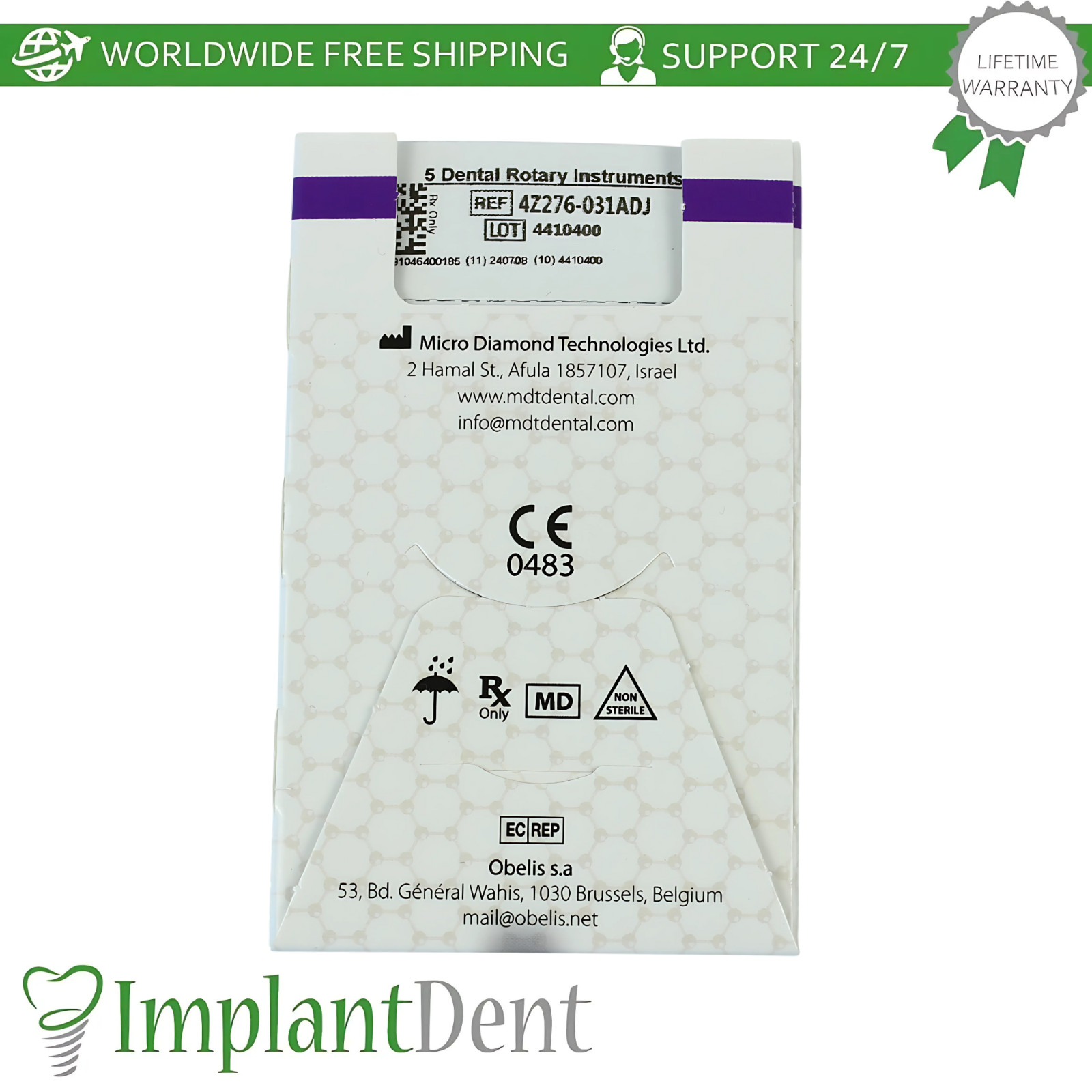 Dental MDT Football FG ZirconIT ADJ Diamond Burs Z276 Ceramic Restorations