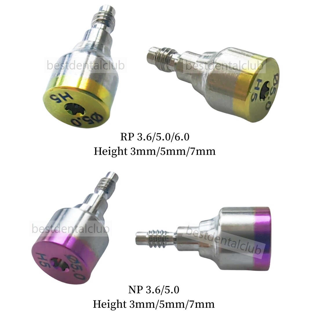 Dental Healing Cap Abutment RP NP Compatible Fit Nobel Active Yellow Purple