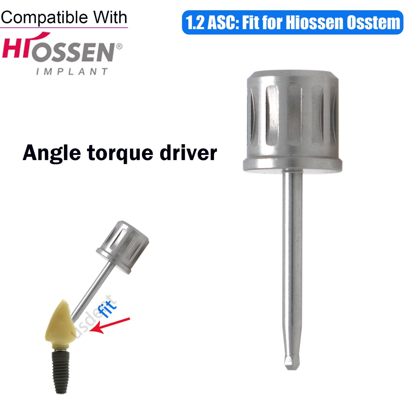 Implant 1.2 ASC Driver Angulated Screw Channel Fit Hiossen Ratchet Screwdriver