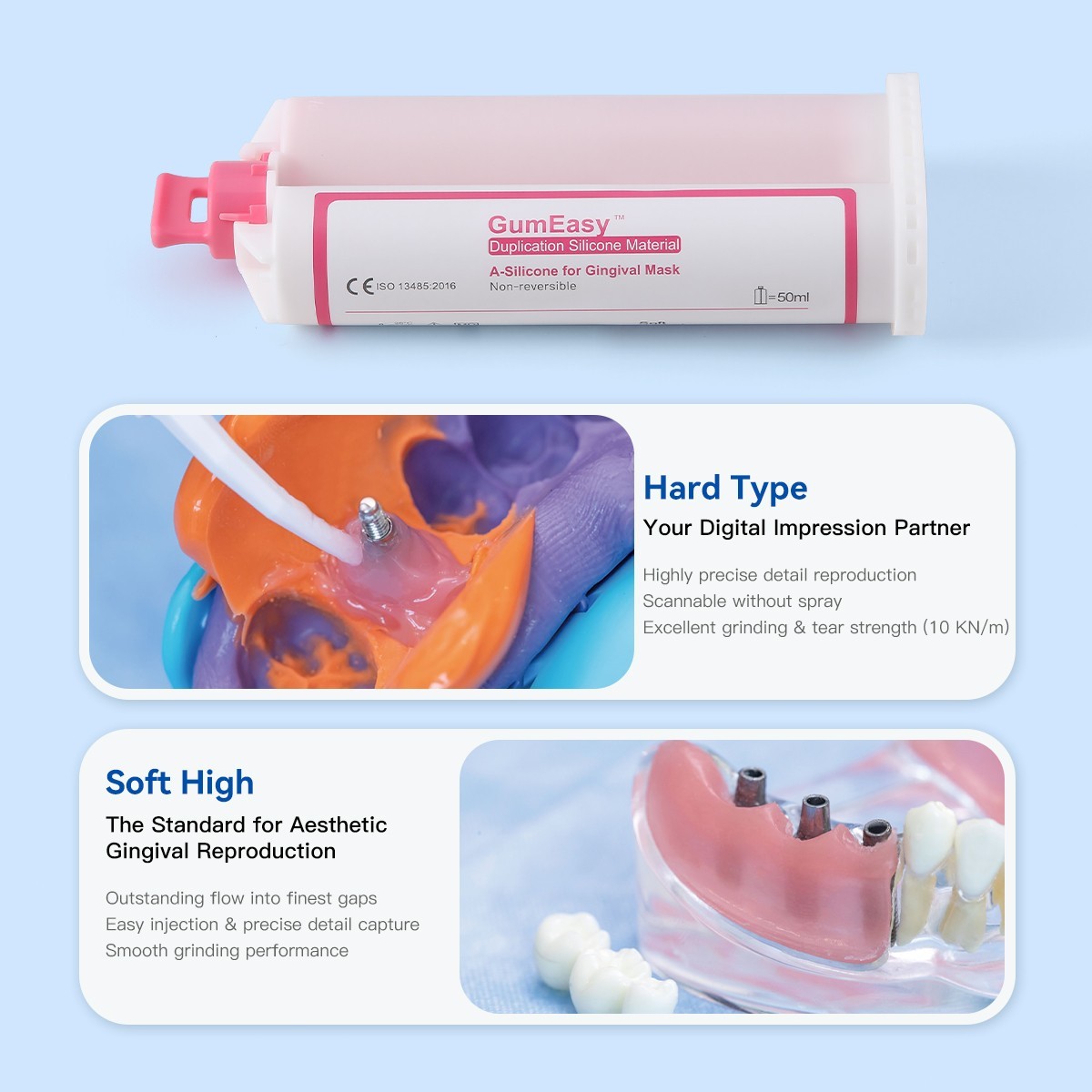 AZDENT Dental Lab A-Silicone Duplication Silicone Material for Gingival Mask