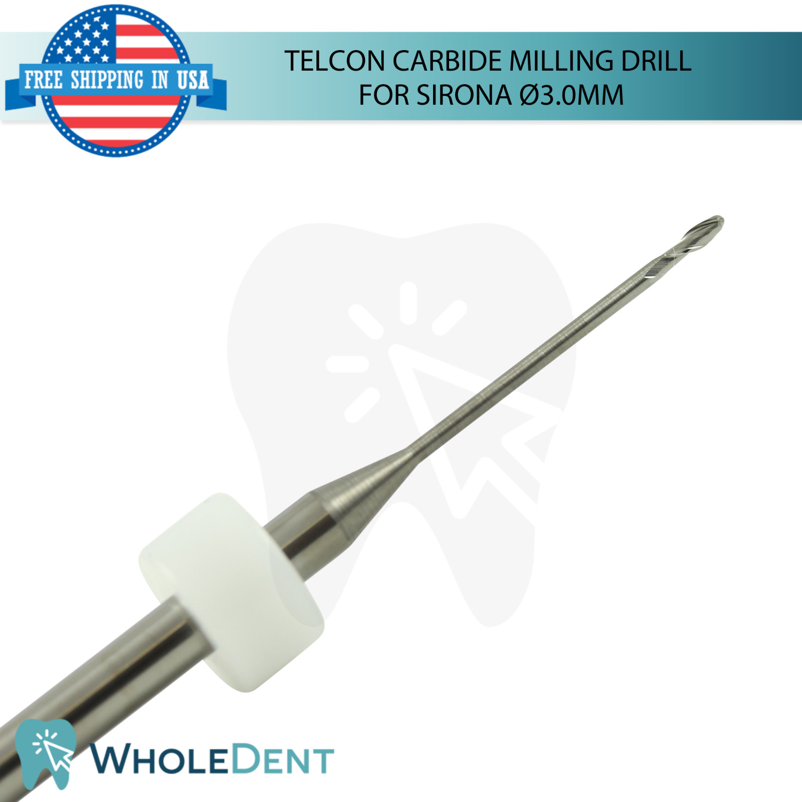 Dental Telcon Carbide Milling Drill Compatible with Sirona Ø3.0mm Restorations