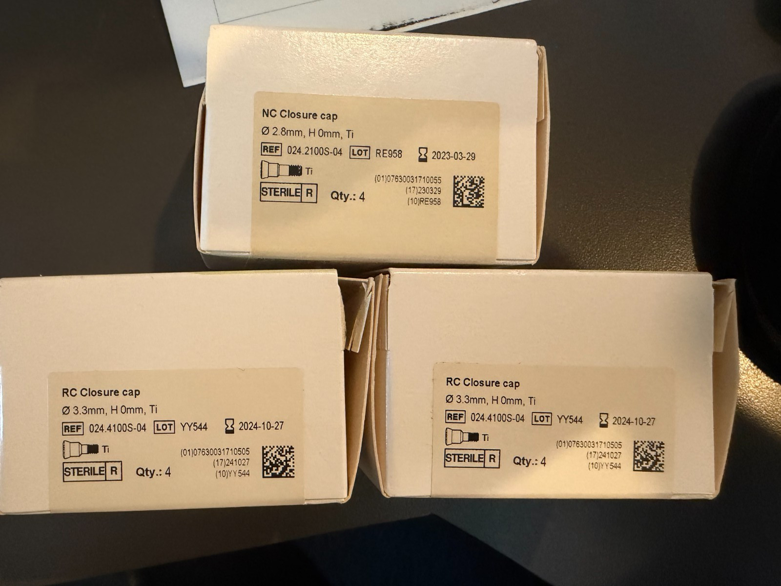 STRAUMANN RC closure Cap, NC Closure Cap, RC Healing Abutment Bundle 13