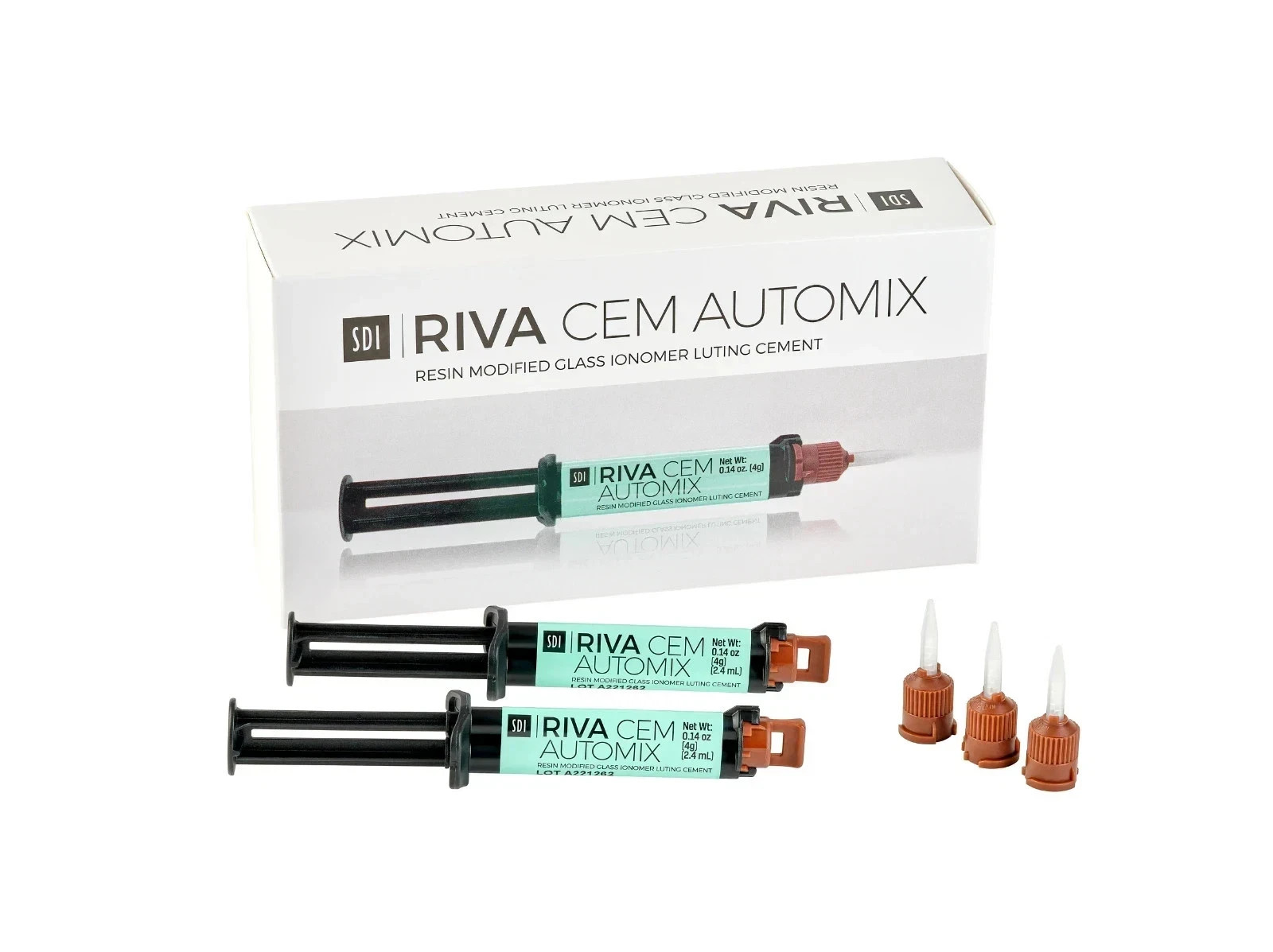 2 x SDI RIVA CEM AUTOMIX Dental Luting Cement 4gm Resin Modified Glass Ionomer F