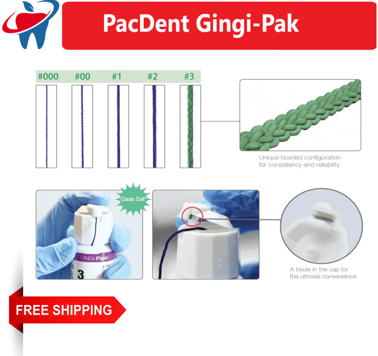 Gingi-Pak MAX Z-Twist # 00, Gingi-Plain MAX Z-Twist, Gingi-Aid MAX Z-Twist, Etc,