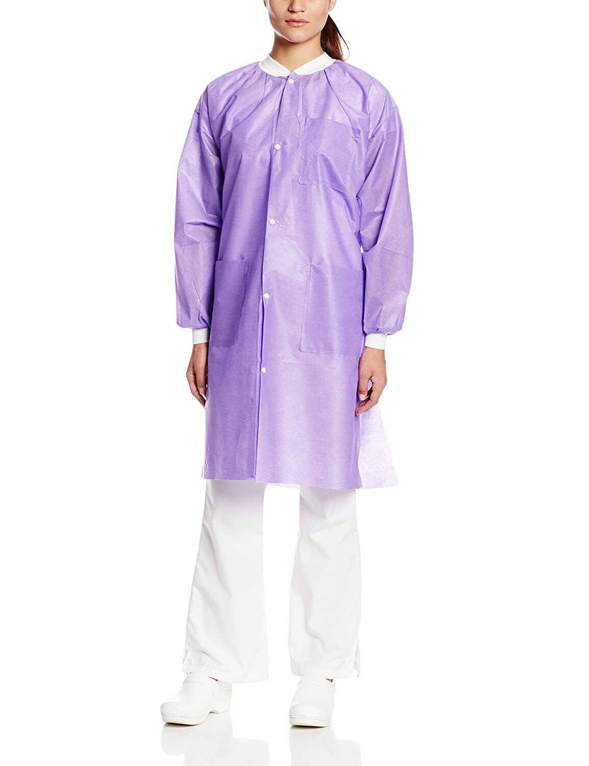 Dental Medical 10 Disposable Easy Breathe Lab Coat Knee Length ValuMax 3560