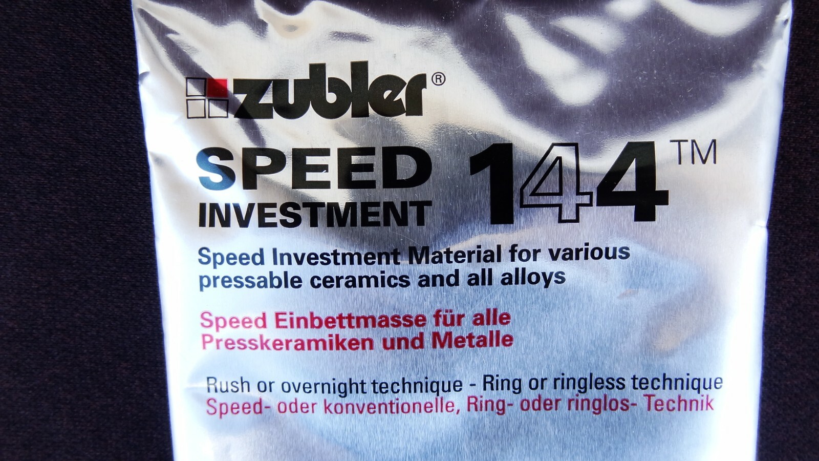 Zubler 144 Speed Investment Material for all Alloys & Pressable Ceramics ~ 5 ea