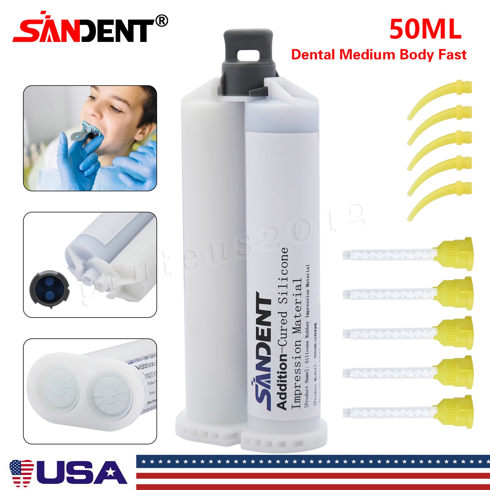 Dental MEDIUM BODY FAST SET VPS Impression Material 50ml, 1-16/Bx SANDENT