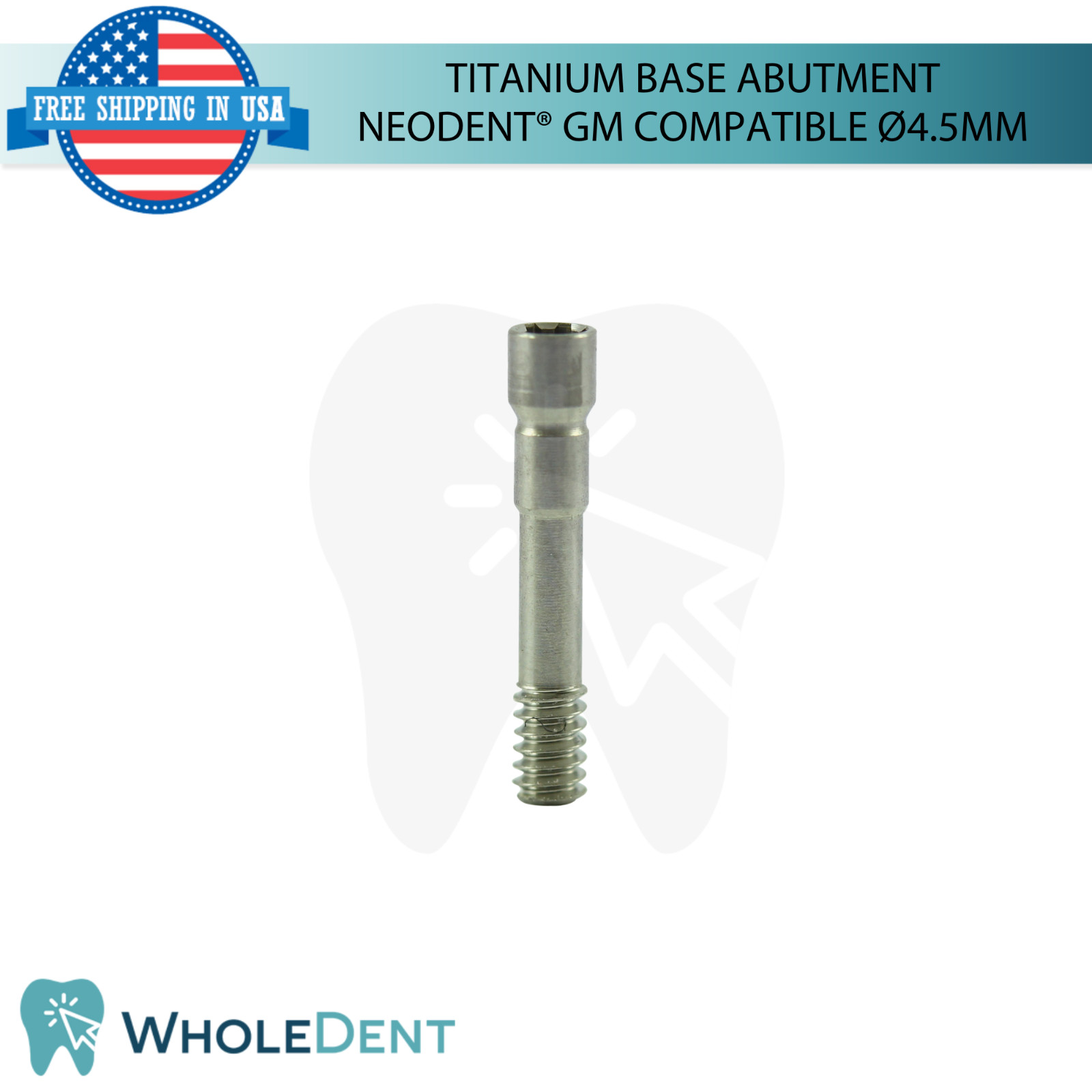 5X Titanium Base Dental Prosthetic Compatible with Neodent® GM Ø4.5mm Lab