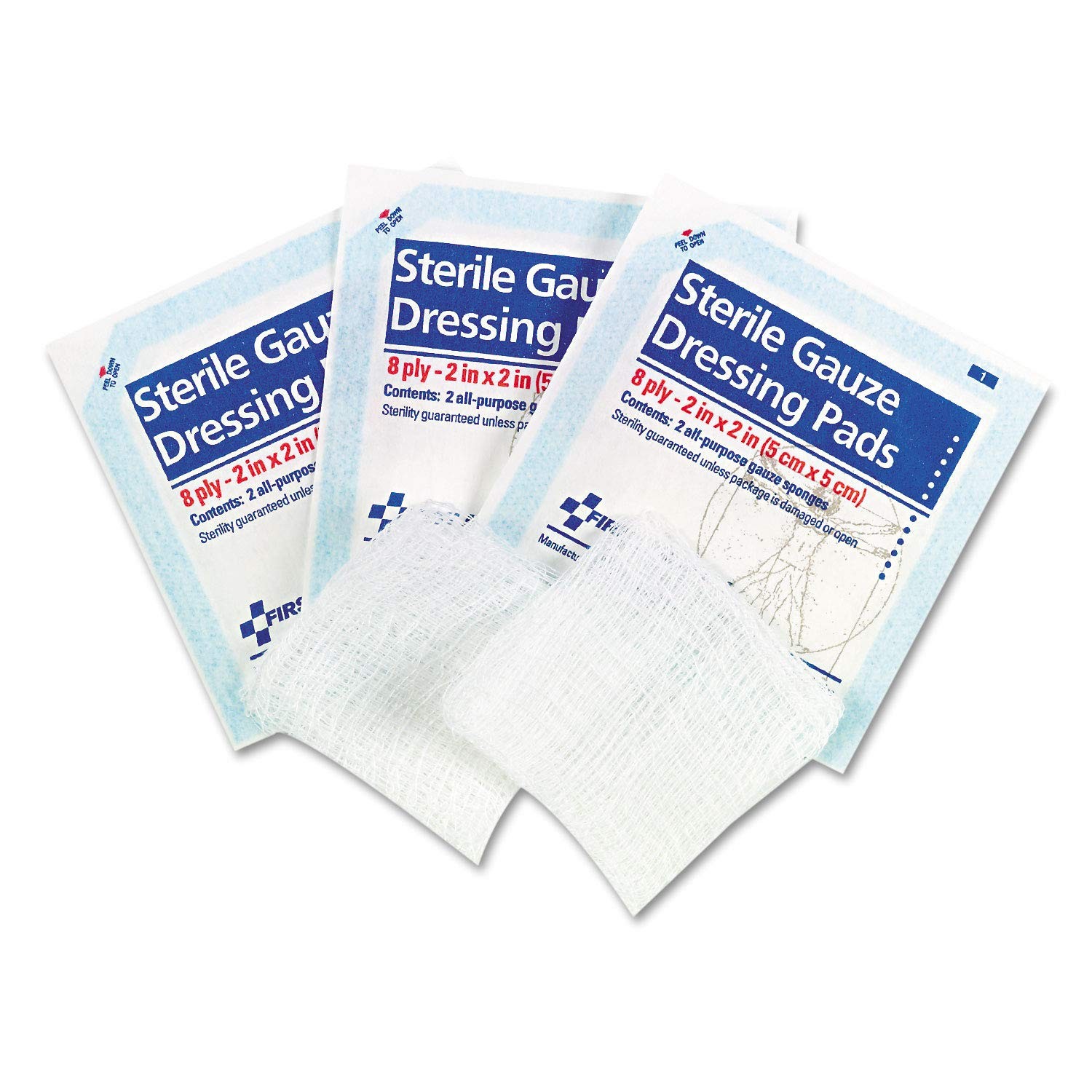 First Aid Only Sterile Gauze Dressing Pads, 2″ x 2″, 5 FAE-5000, Fae-5000