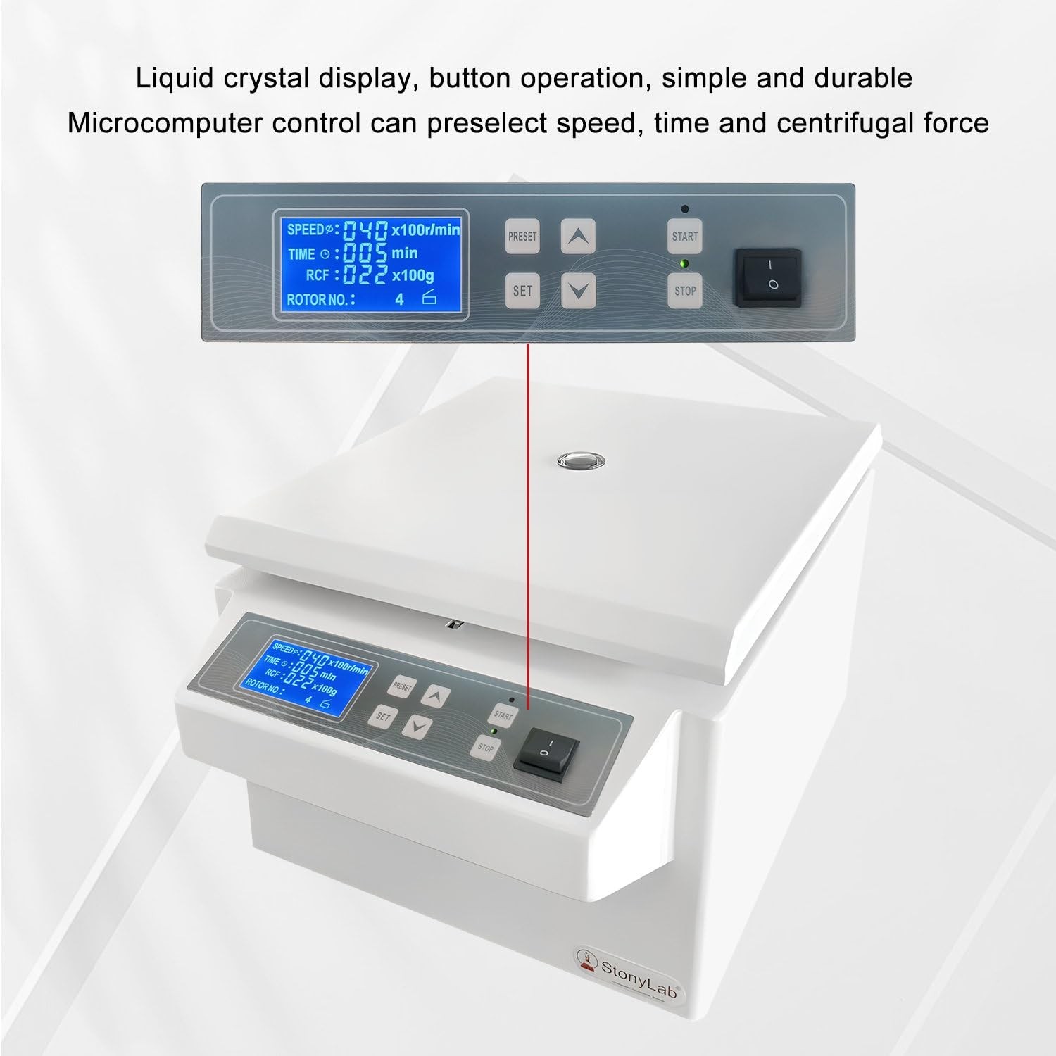 stonylab Low-Speed Centrifuge, 110V/60Hz Digital Benchtop Centrifuge with 400…