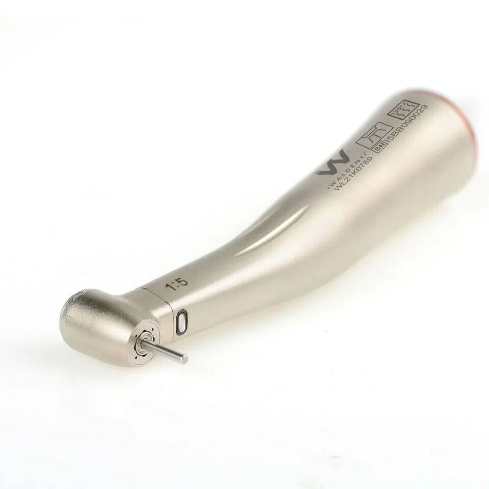 Waldent Increasing Fiber Optic Push Button Contra Angle 1:5 Red Ring Handpiece.