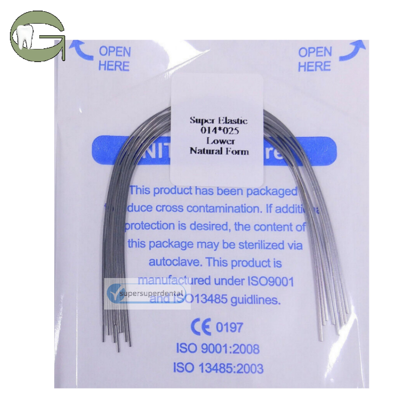 Dental Orthodontic Niti Arch Wire Rectangular Natural Form Super Elastic
