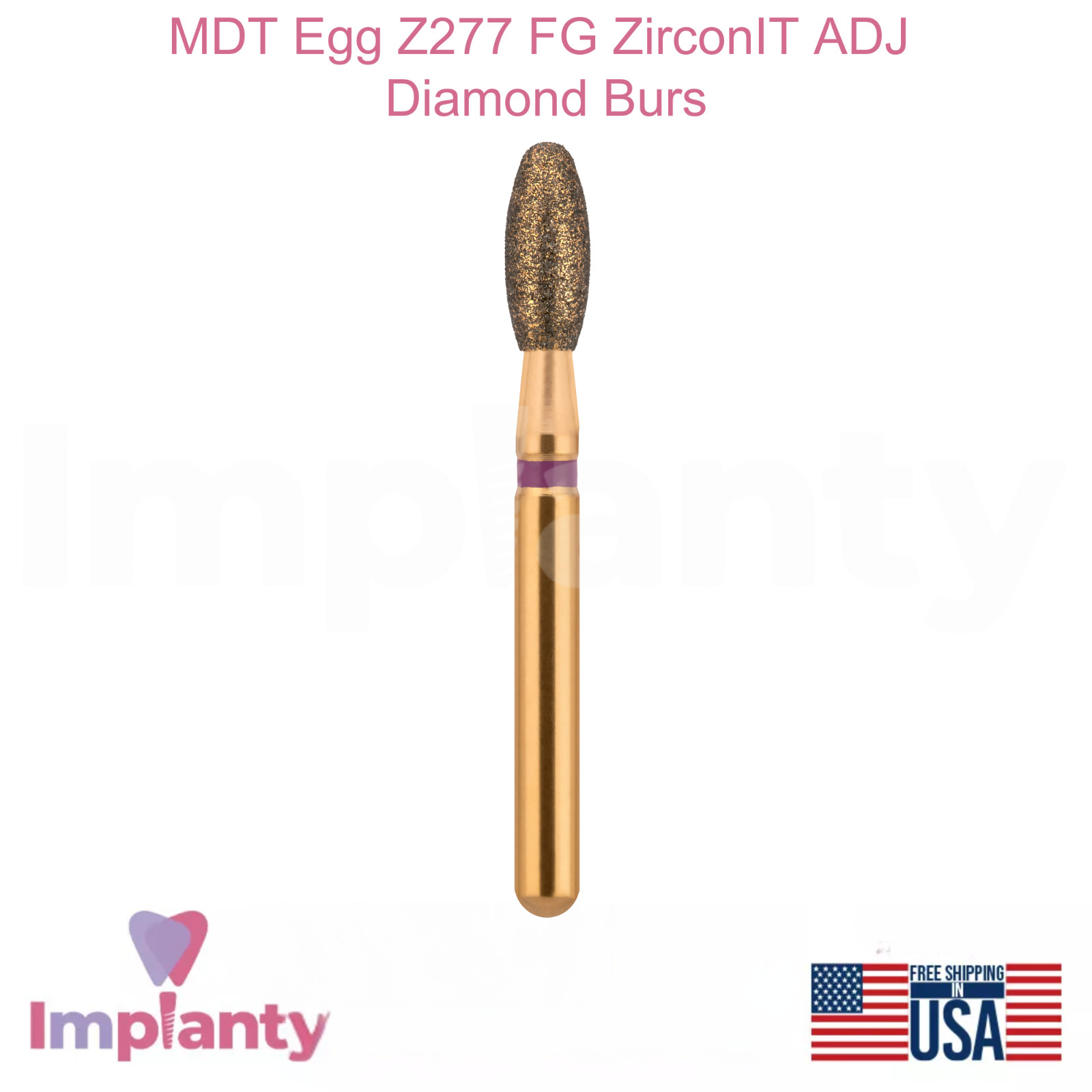 MDT Dental Egg FG ZirconIT ADJ Diamond Burs Z277 Crown Preparation Restorations