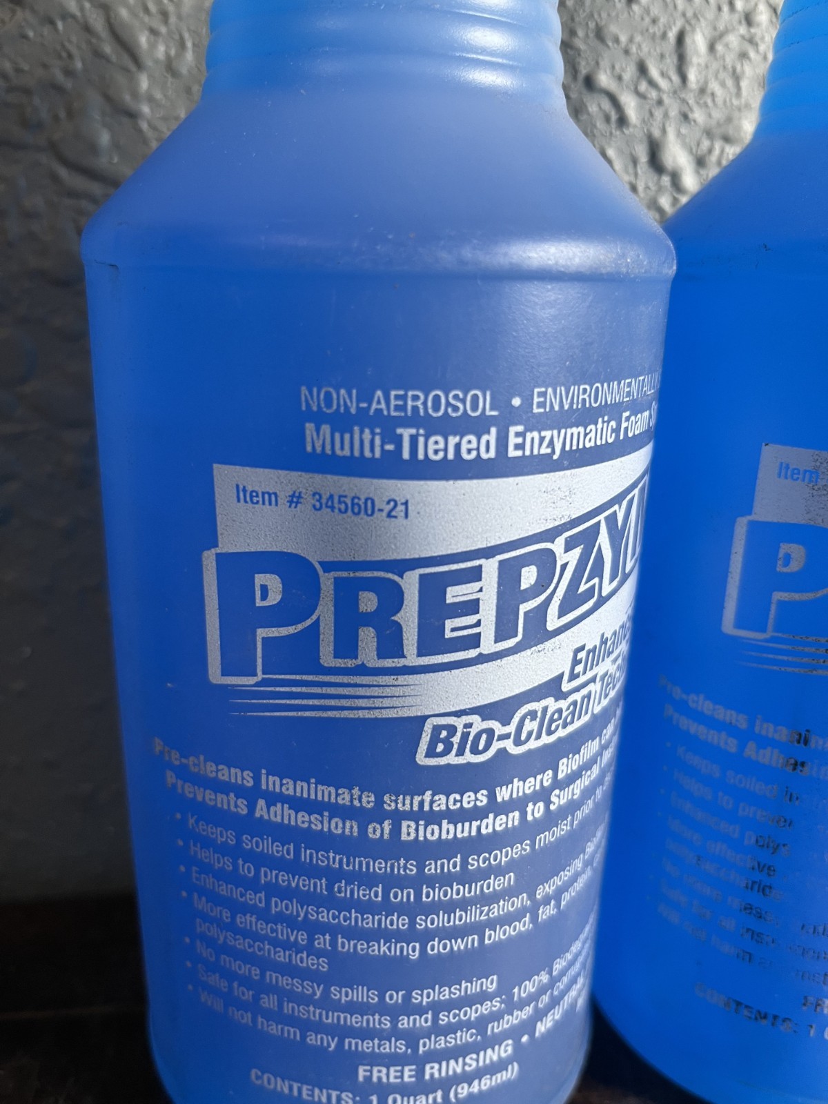 Pack of 2 Ruhof Prepzyme Enzymatic Foam Spray 1 Quart EXP 2028-09
